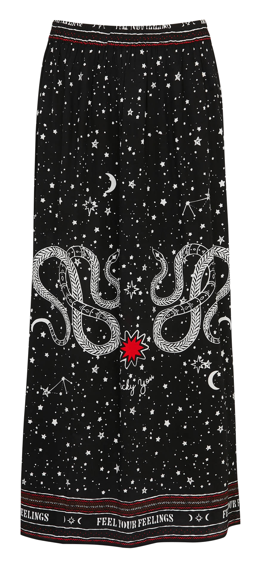 Jupe longue imprimée MKT Noir
