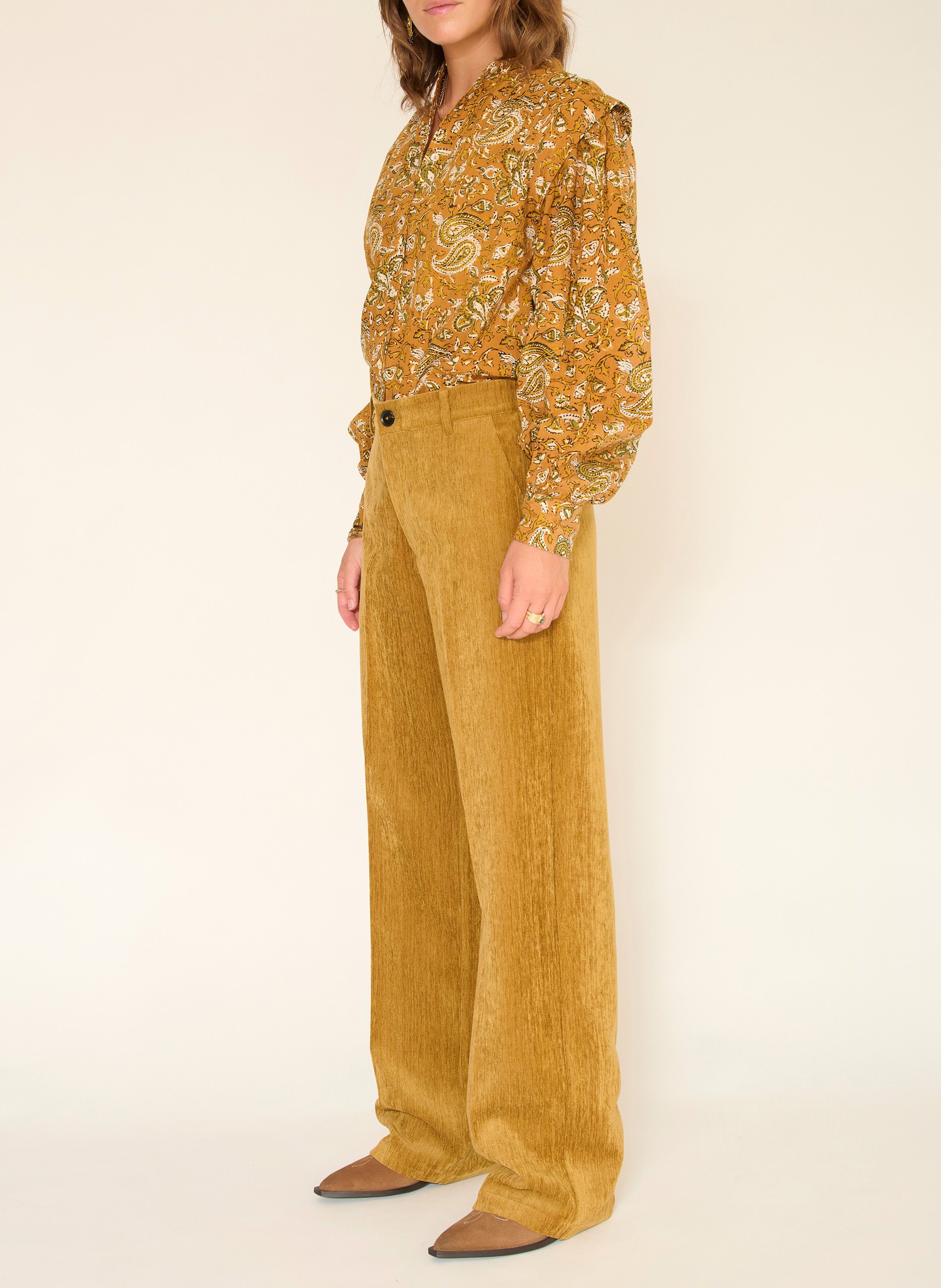 Gerade Hose mit Velours-Effekt MKT Braun