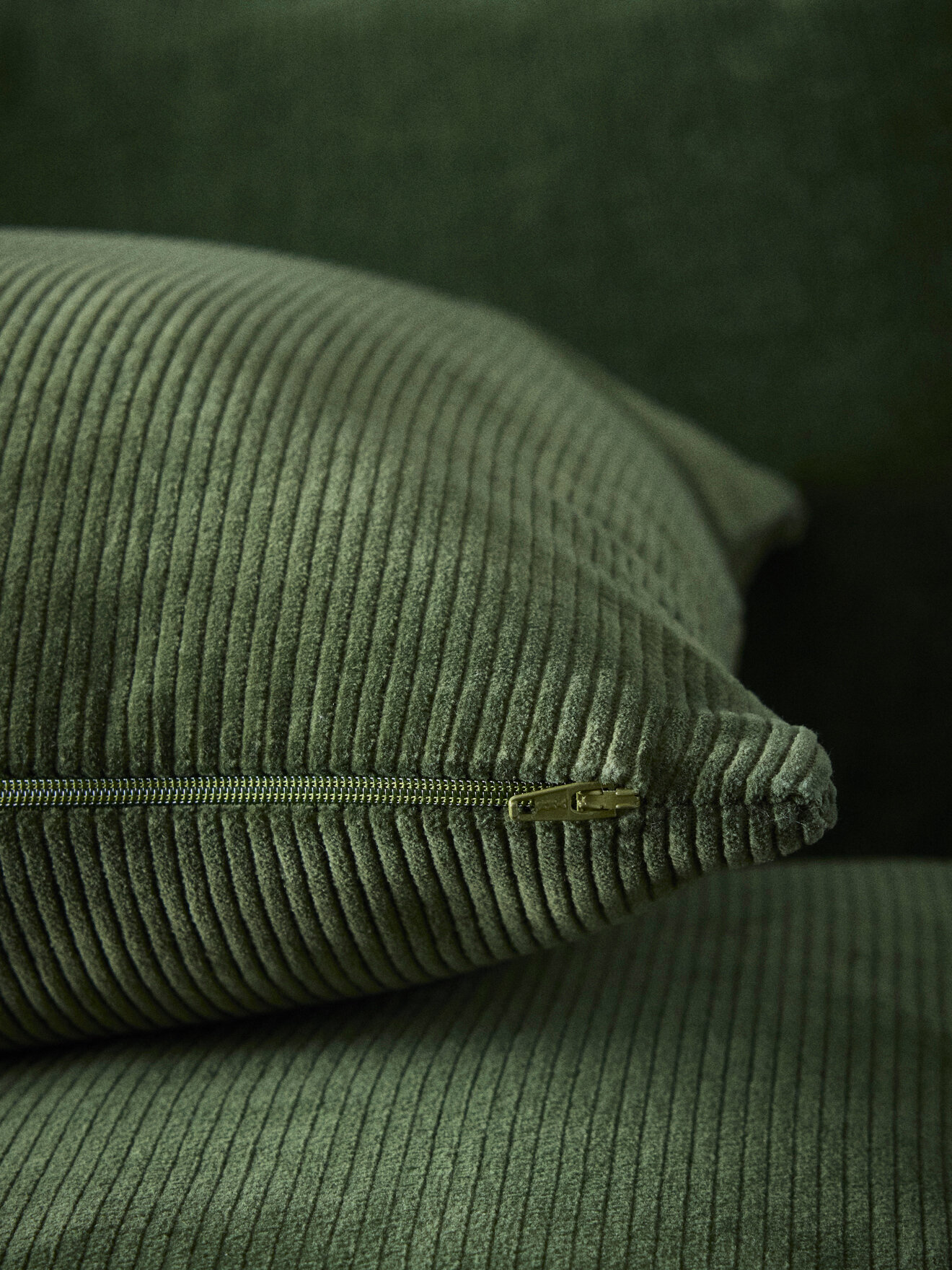 Housse de coussin en velours côtelé CYRILLUS Vert