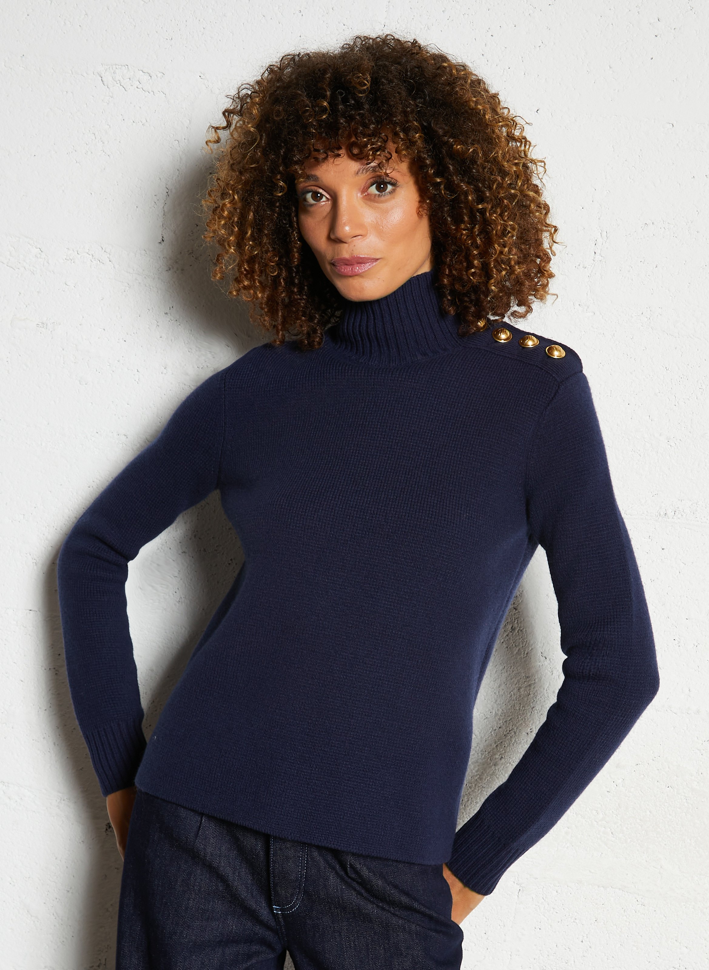 Gerade geschnittener Wollpullover LAURENCE BRAS Blau