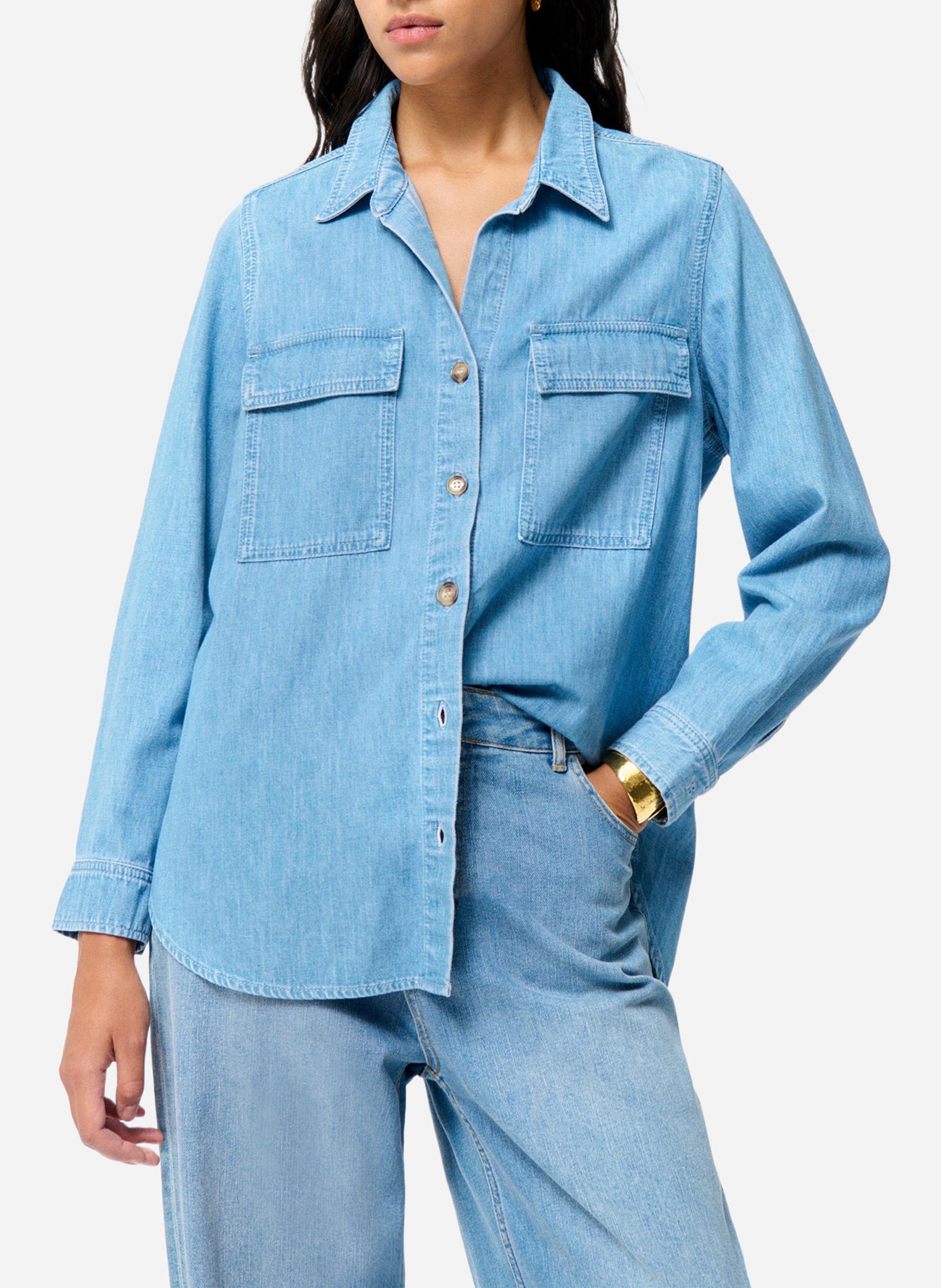 Chemise col classique en coton VANESSA BRUNO Bleu