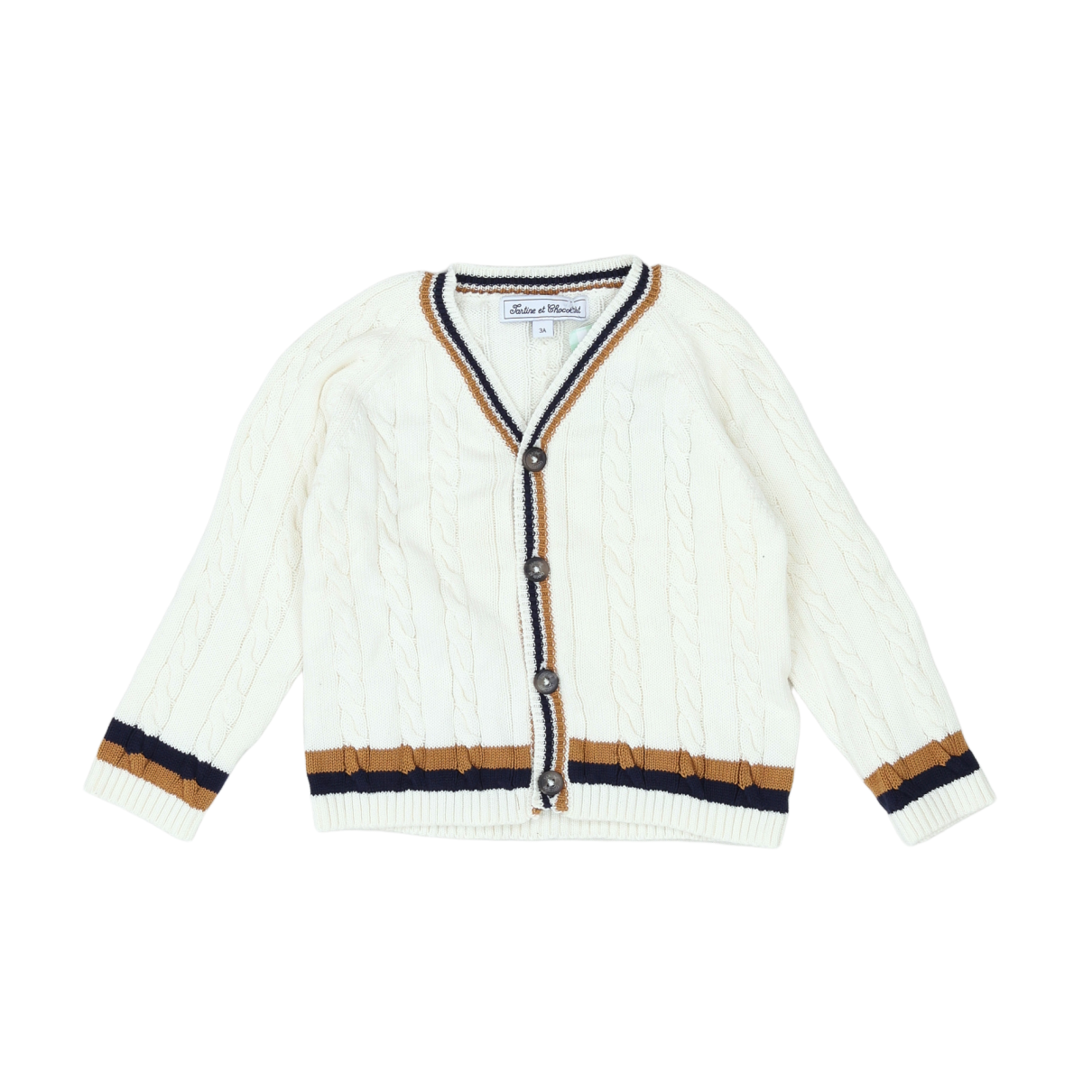 White Kids Cardigan - 3 years TARTINE ET CHOCOLAT - seconde-main White