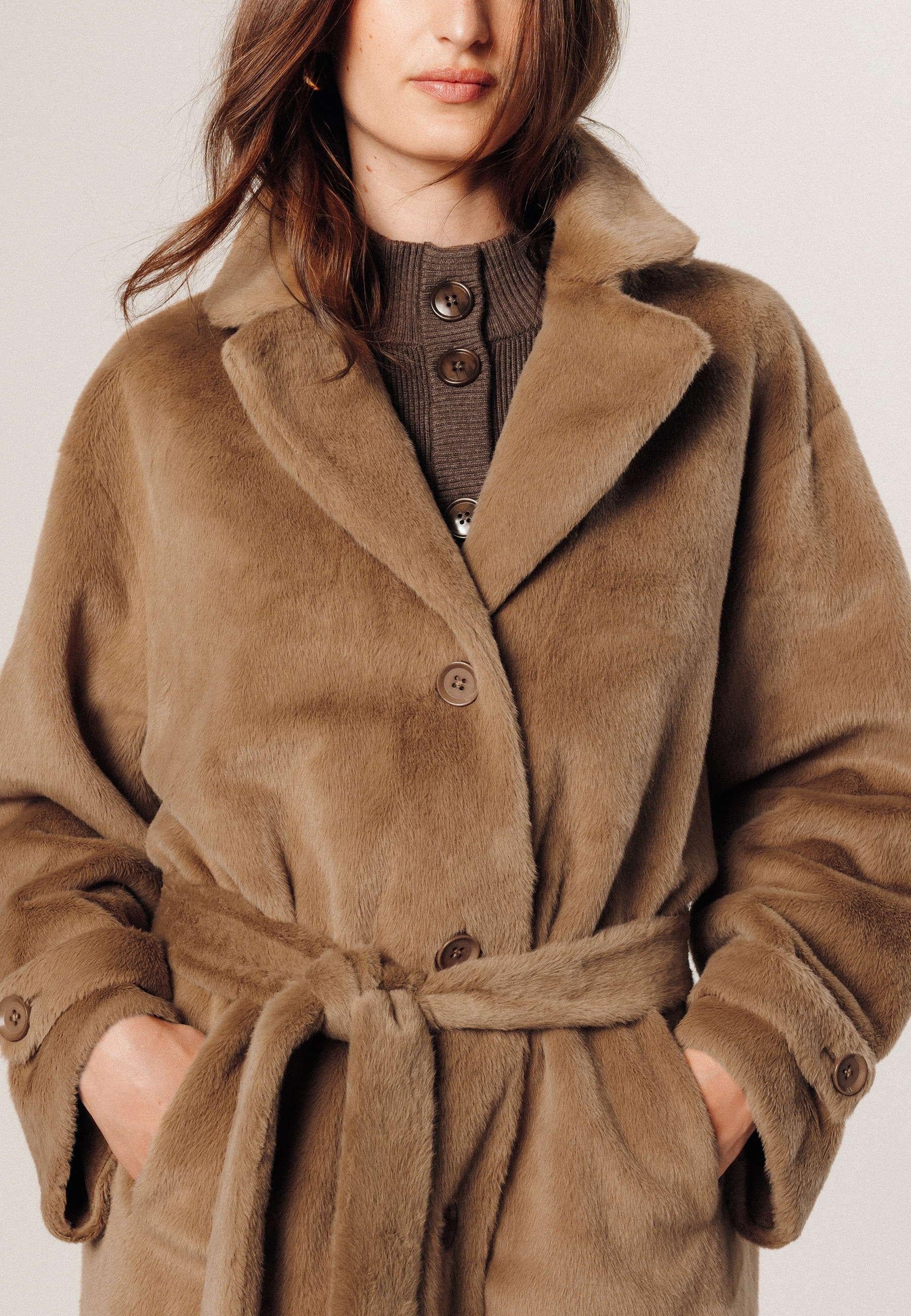 Long faux fur coat RODIER Brown