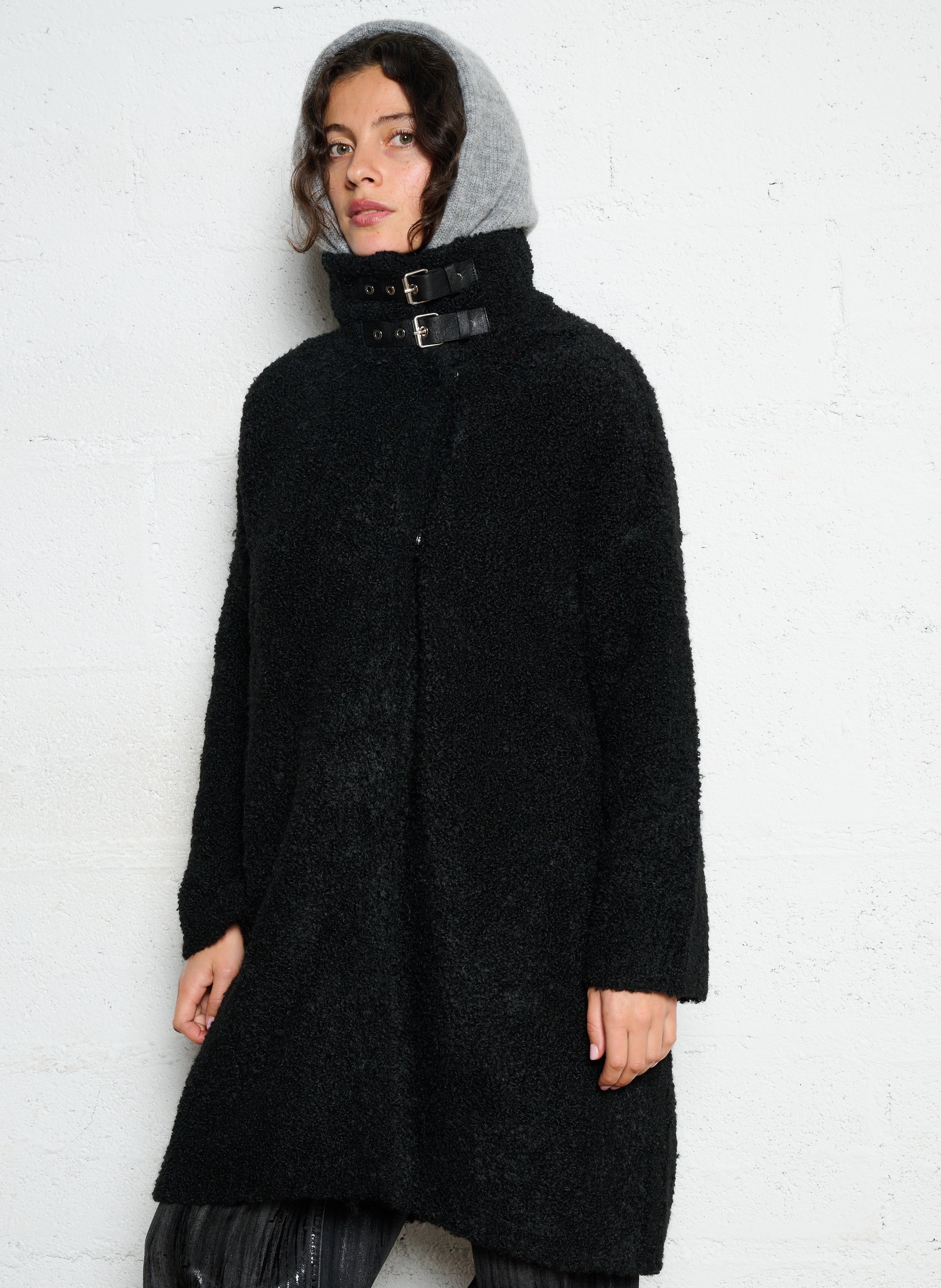 Weiter Mantel mit Stehkragen und Bouclé-Muster LIU JO