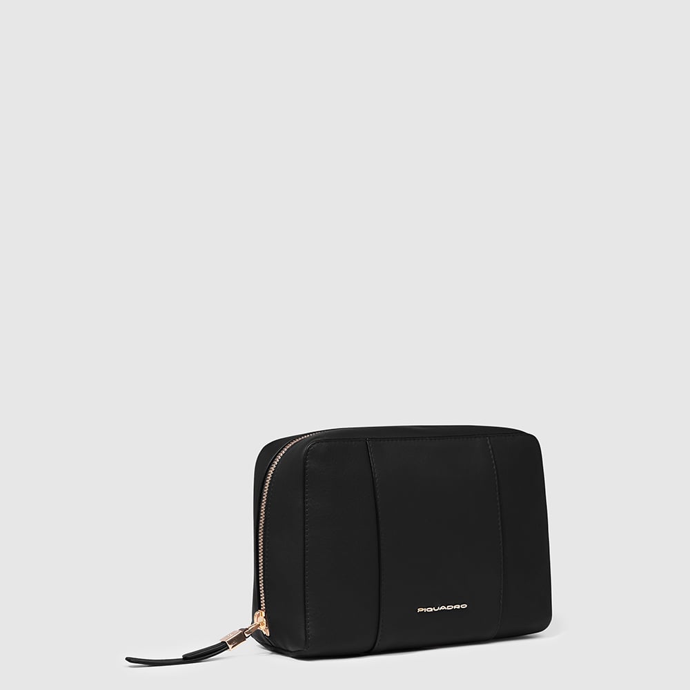 Leather makeup pouch PIQUADRO Black
