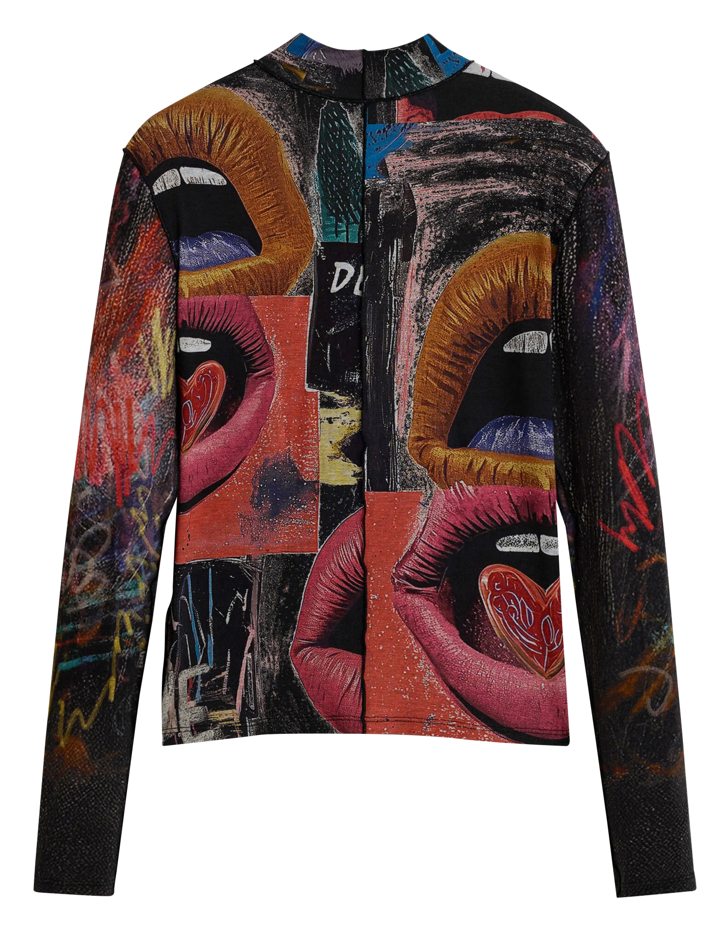 Tee-shirt col rond en coton mélangé DESIGUAL Rouge