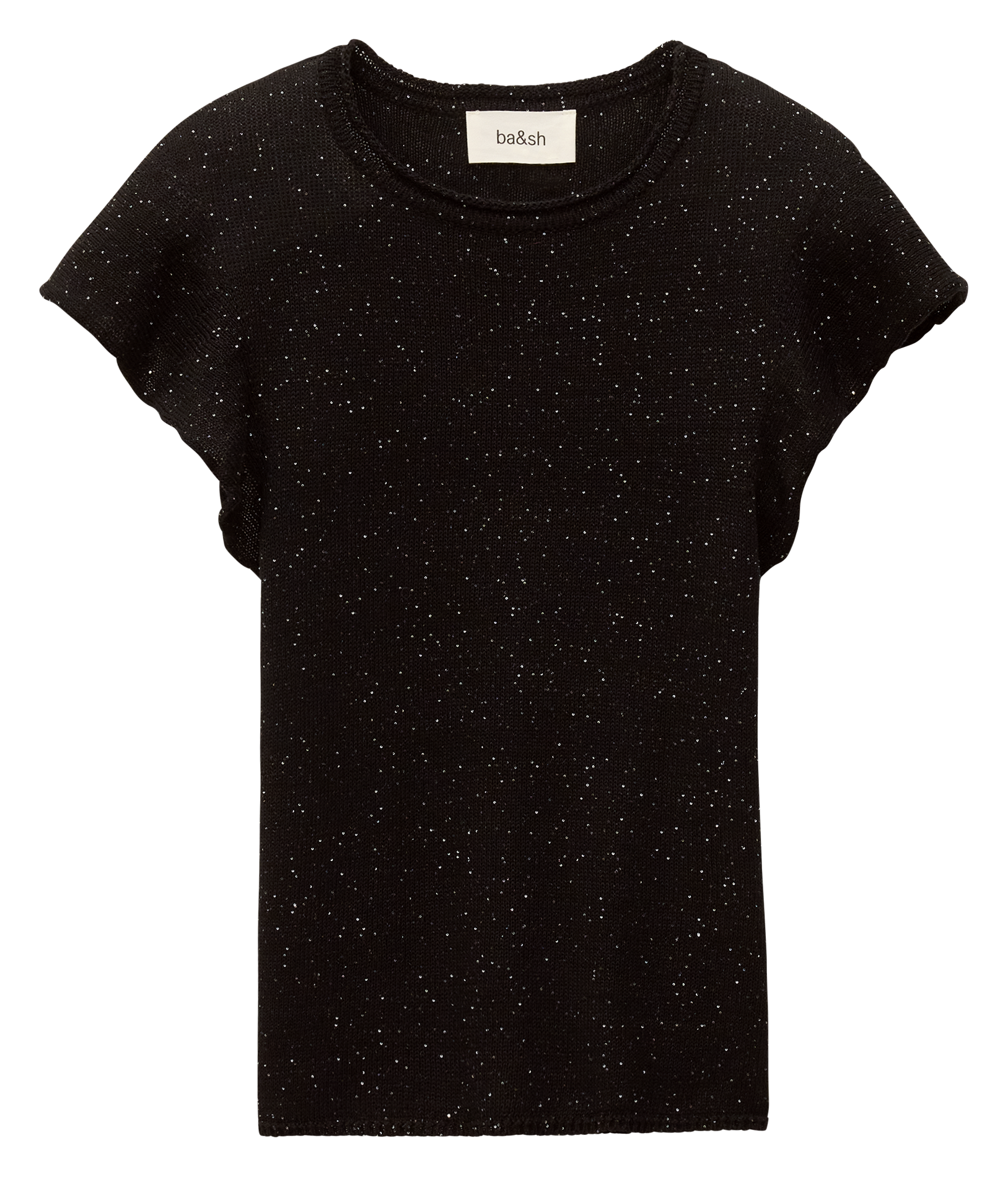 Rechte top van tricot met ronde hals BA&SH Zwart