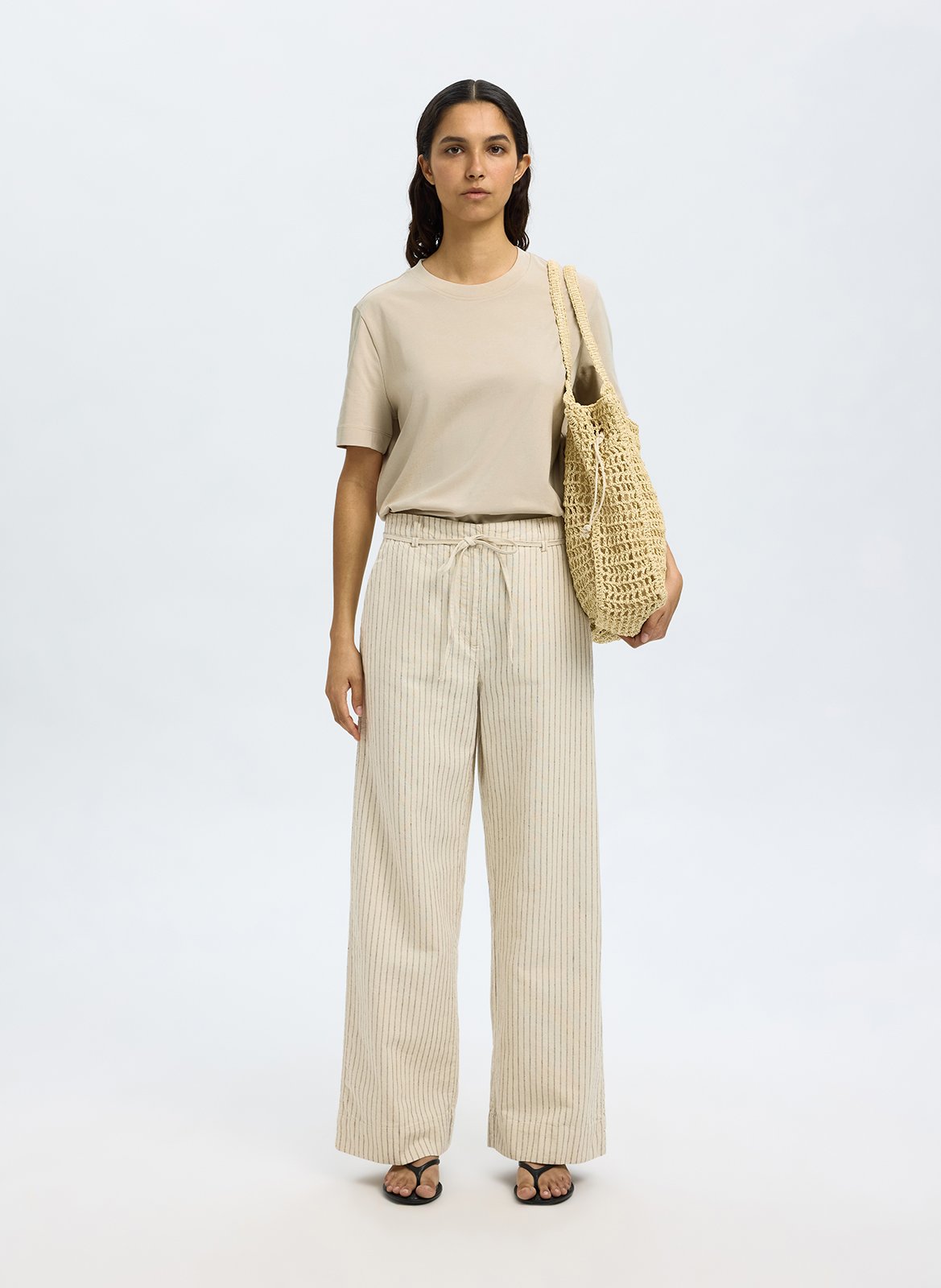 Oversized organic cotton T-shirt Beige