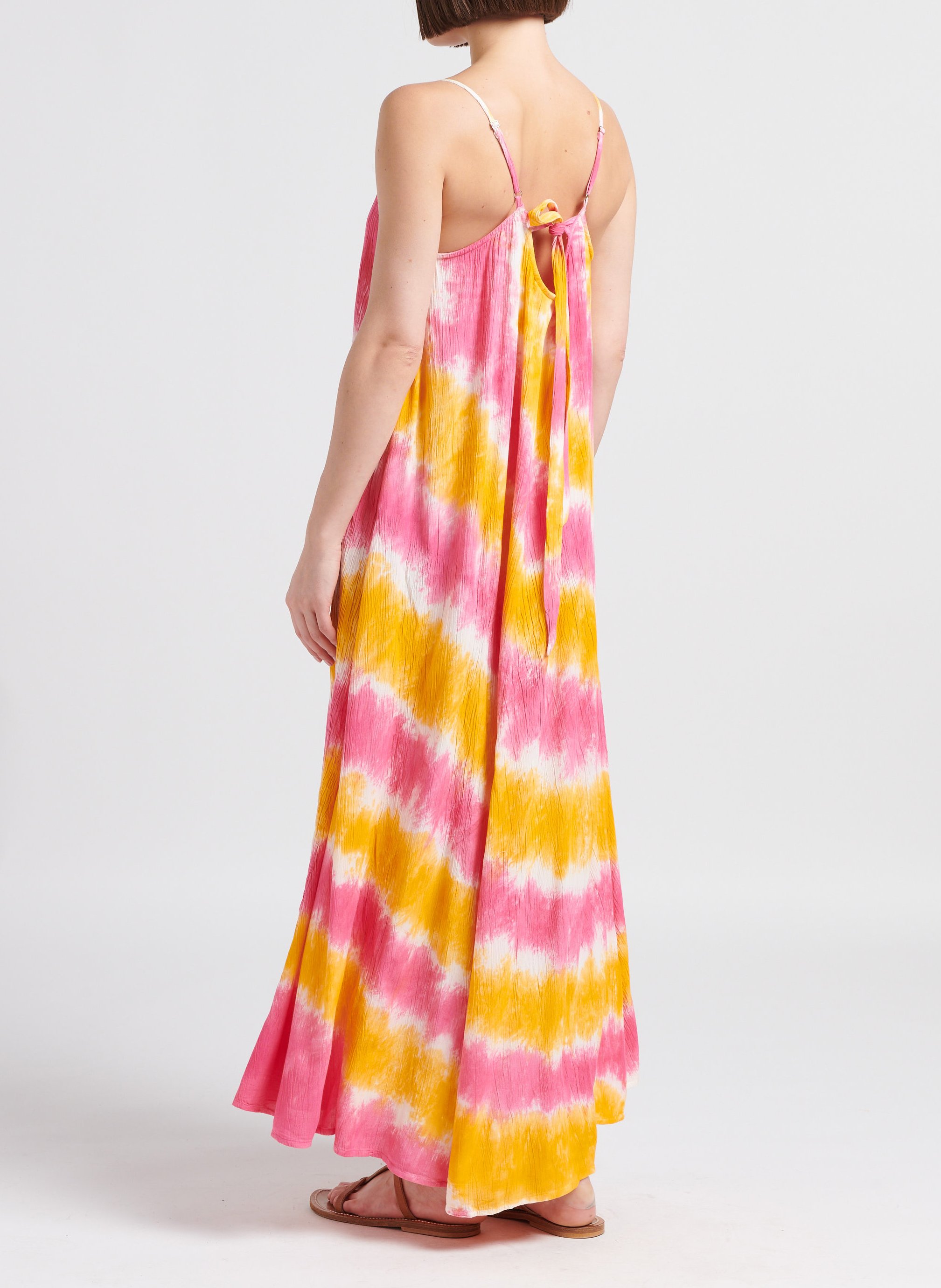 Robe longue à bretelle tie and dye  YAS Multicolore