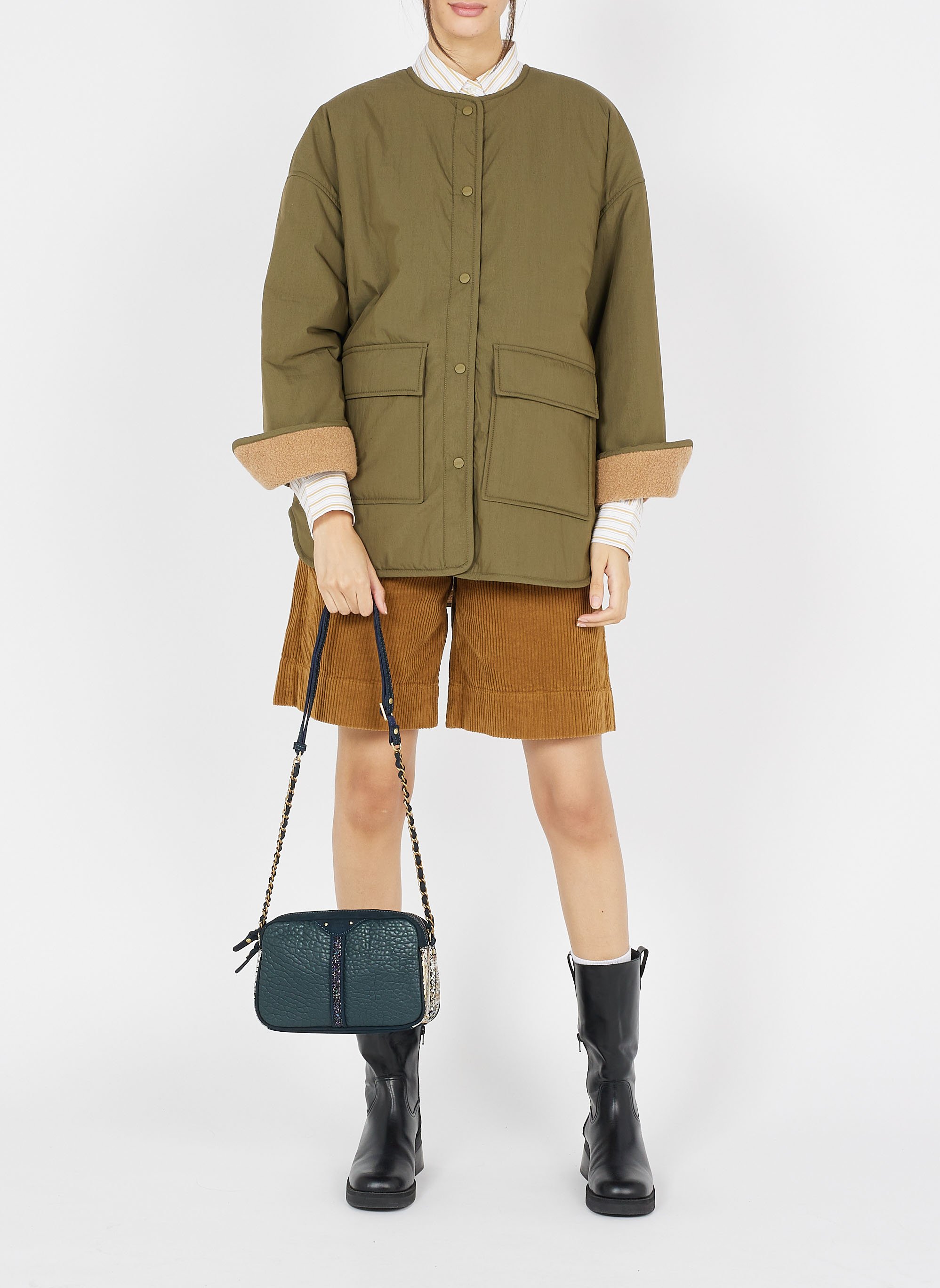 Sac bandoulière en cuir MILA LOUISE Bleu