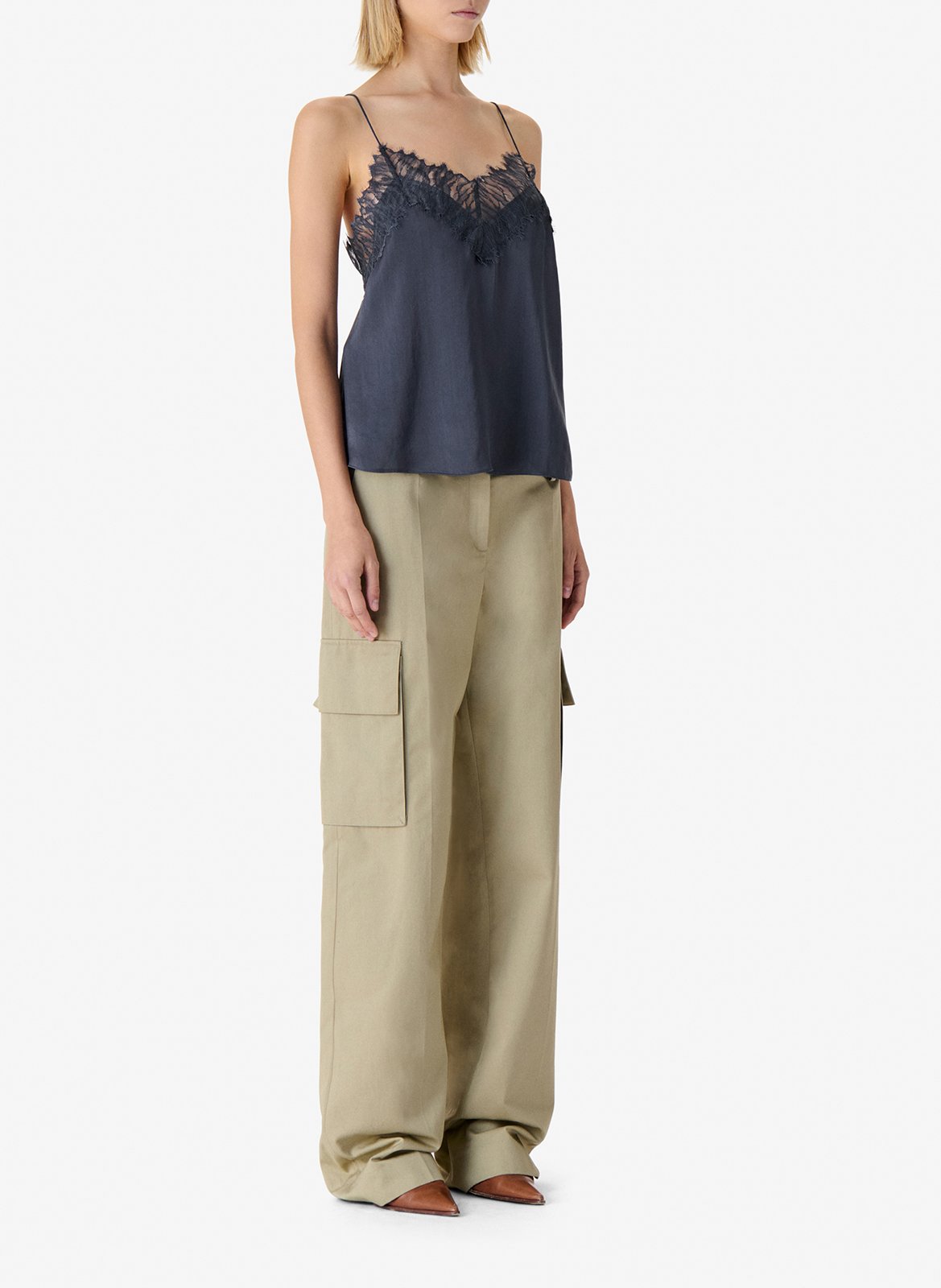 Loose-fit silk top IRO Blue