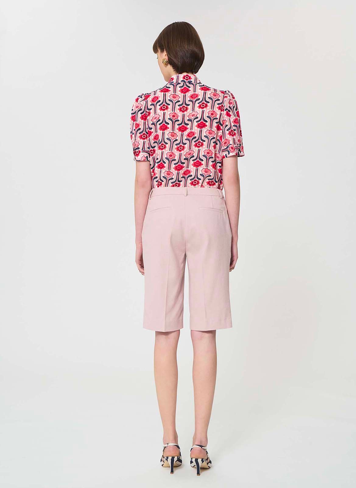 Bermuda droit en laine vierge mélangée TARA JARMON Rose