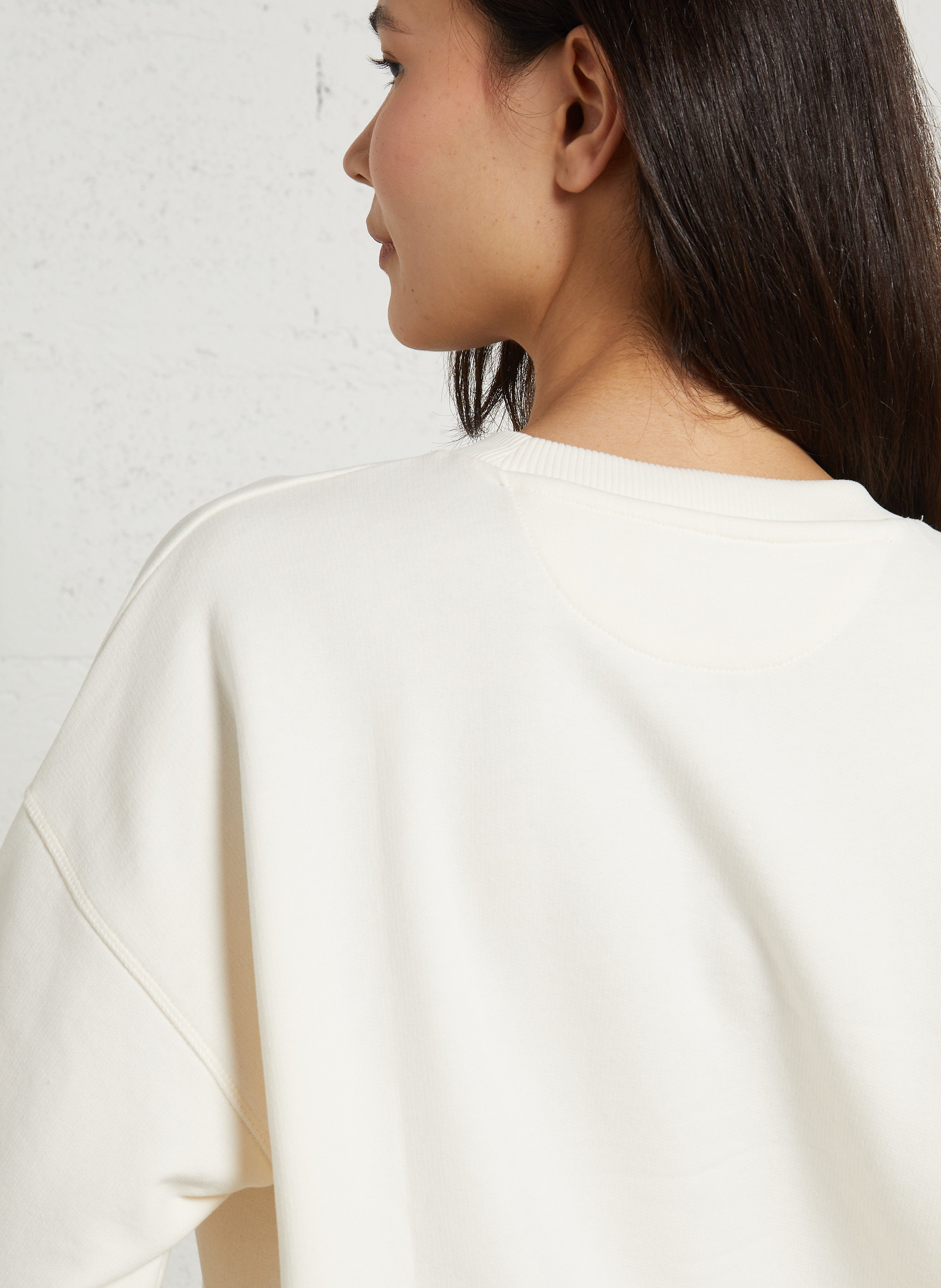 Sweat oversize col rond en coton THE NEW SOCIETY Beige