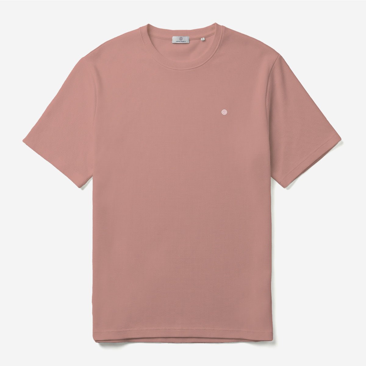 Round neck t-shirt in waffled cotton SERGE BLANCO Pink