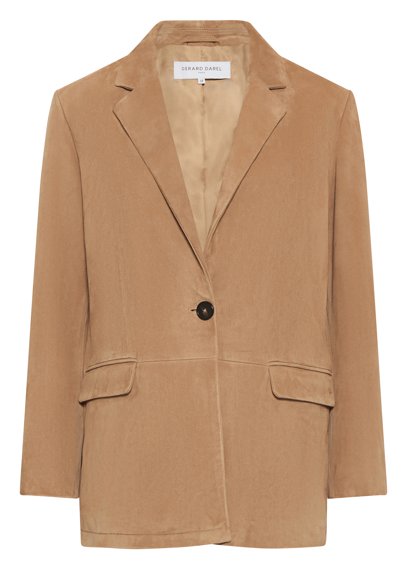 Leather jacket with tailored collar GERARD DAREL Beige
