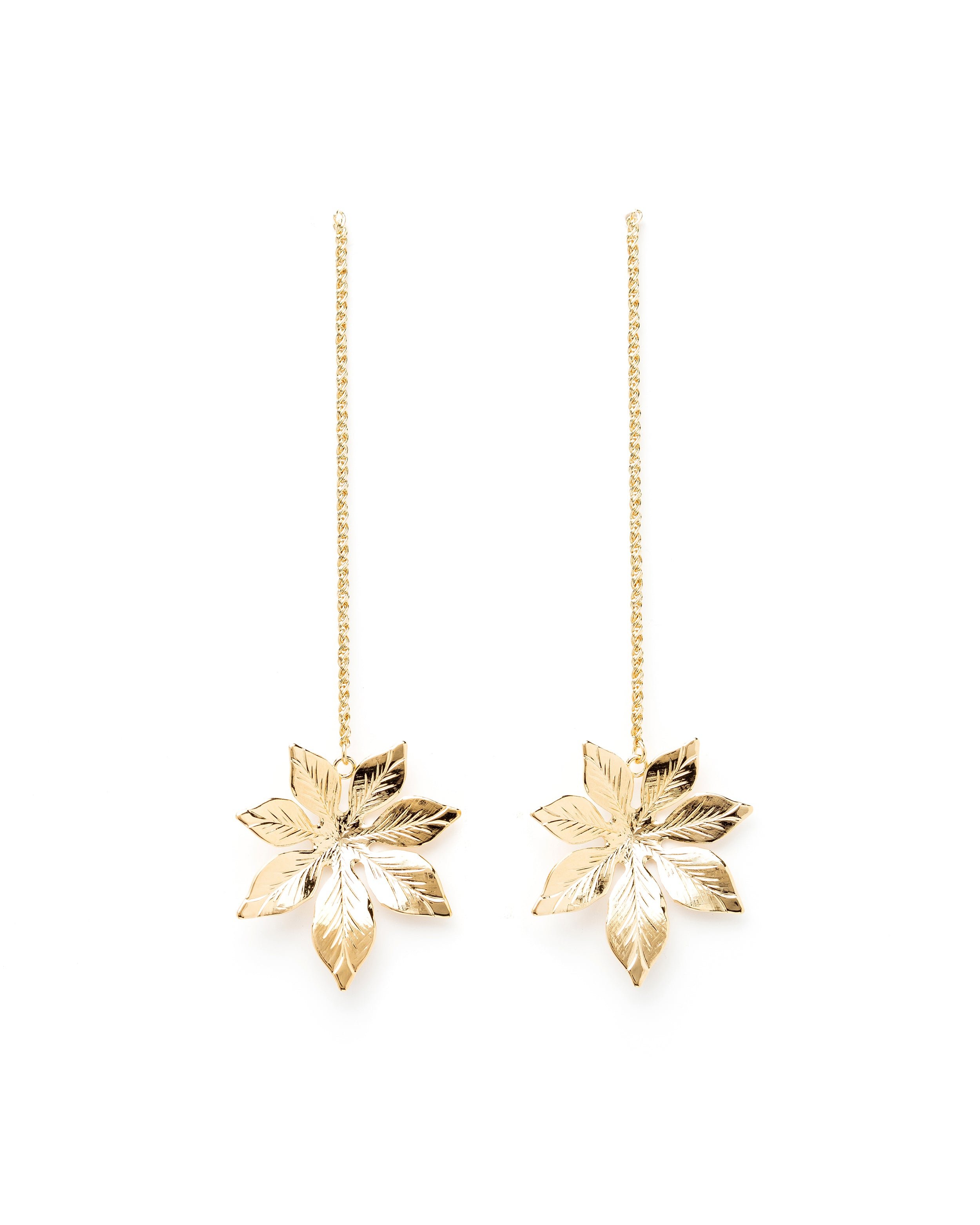 Silver-plated flower drop earrings MONSIEUR SIMONE