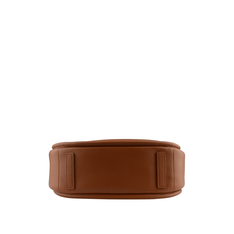 Calfskin leather shoulder bag Brown