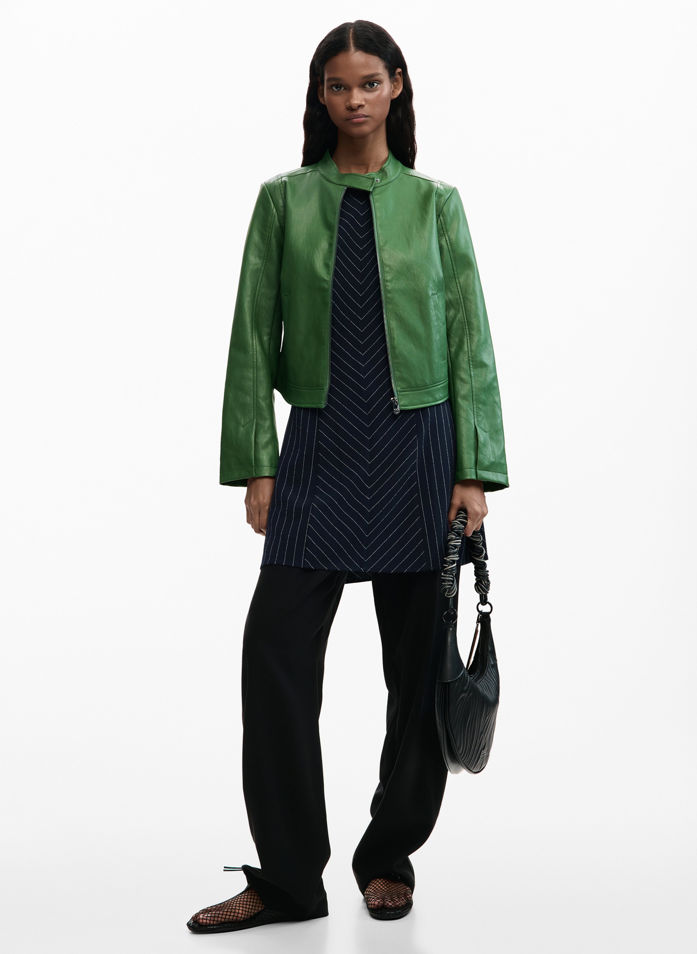 Veste effet cuir col rond DESIGUAL Vert