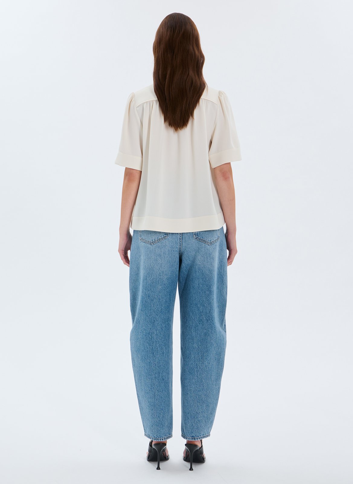 Oversized top met V-hals ZAPA Wit