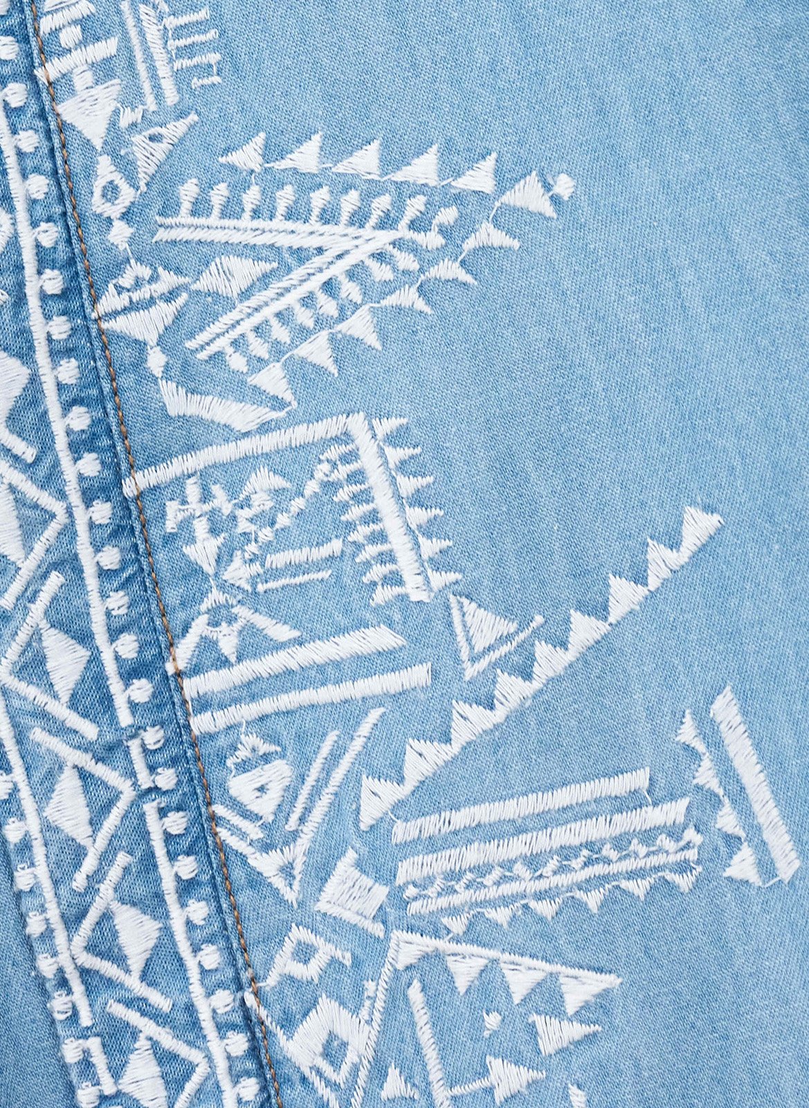 Blouse met Tunesische kraag en borduursels BA&SH Blauw