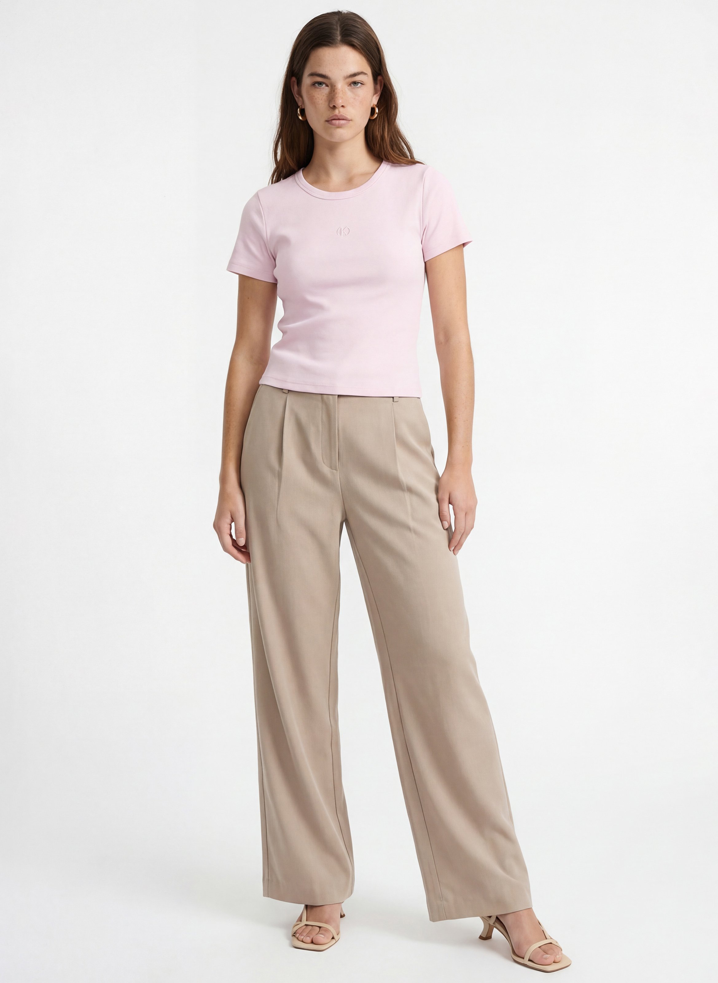 Tee-shirt moulant côtelé KOOKAI Rose