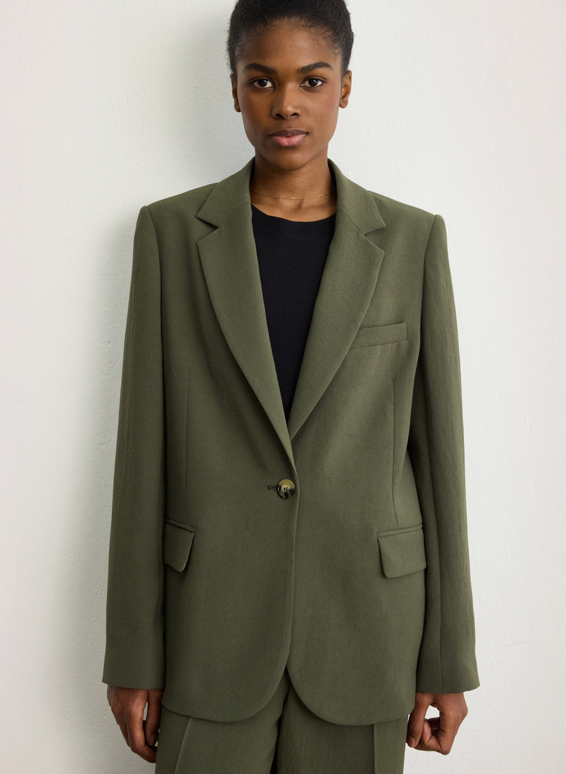 Veste col tailleur PABLO Kaki