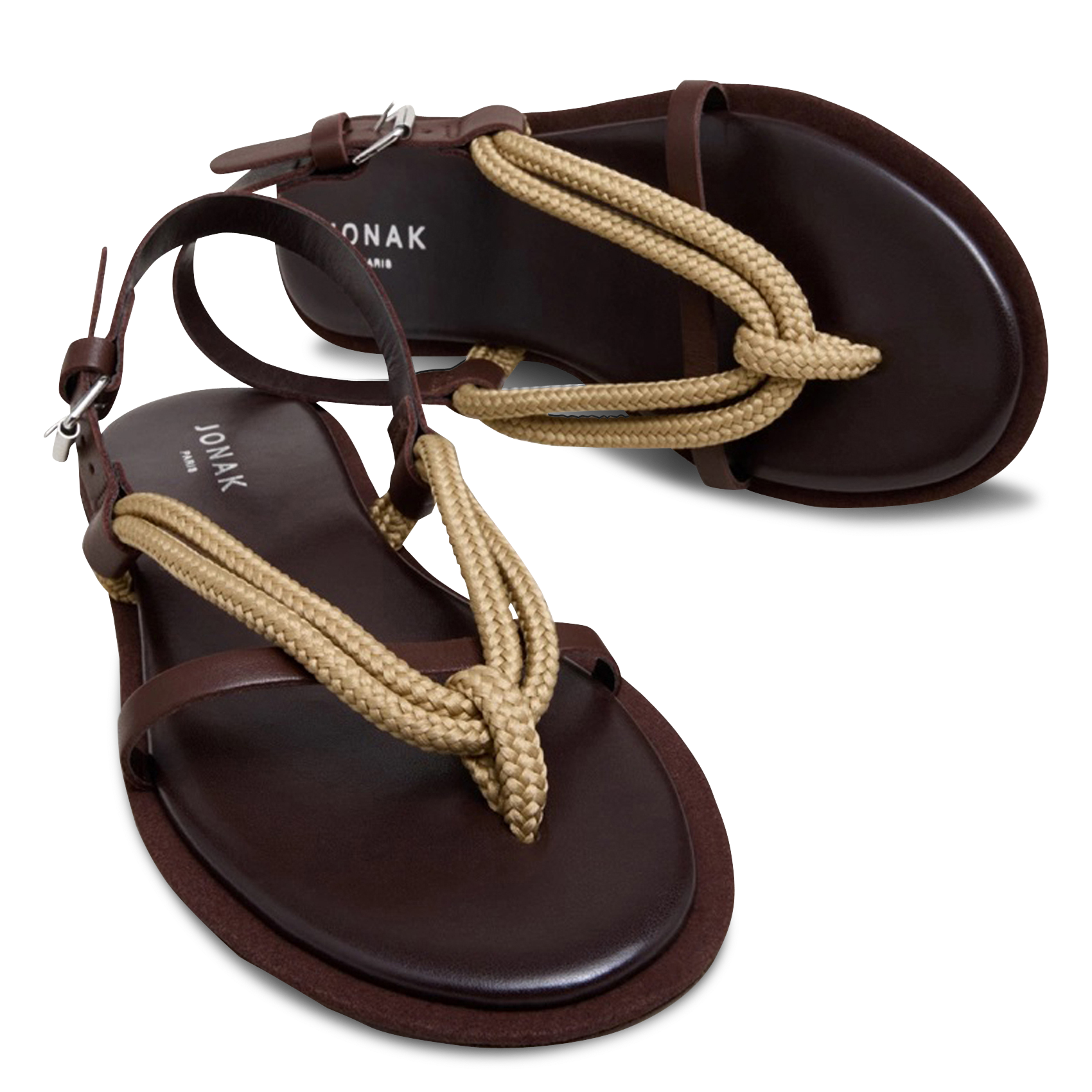Leder-Pantoletten JONAK Braun