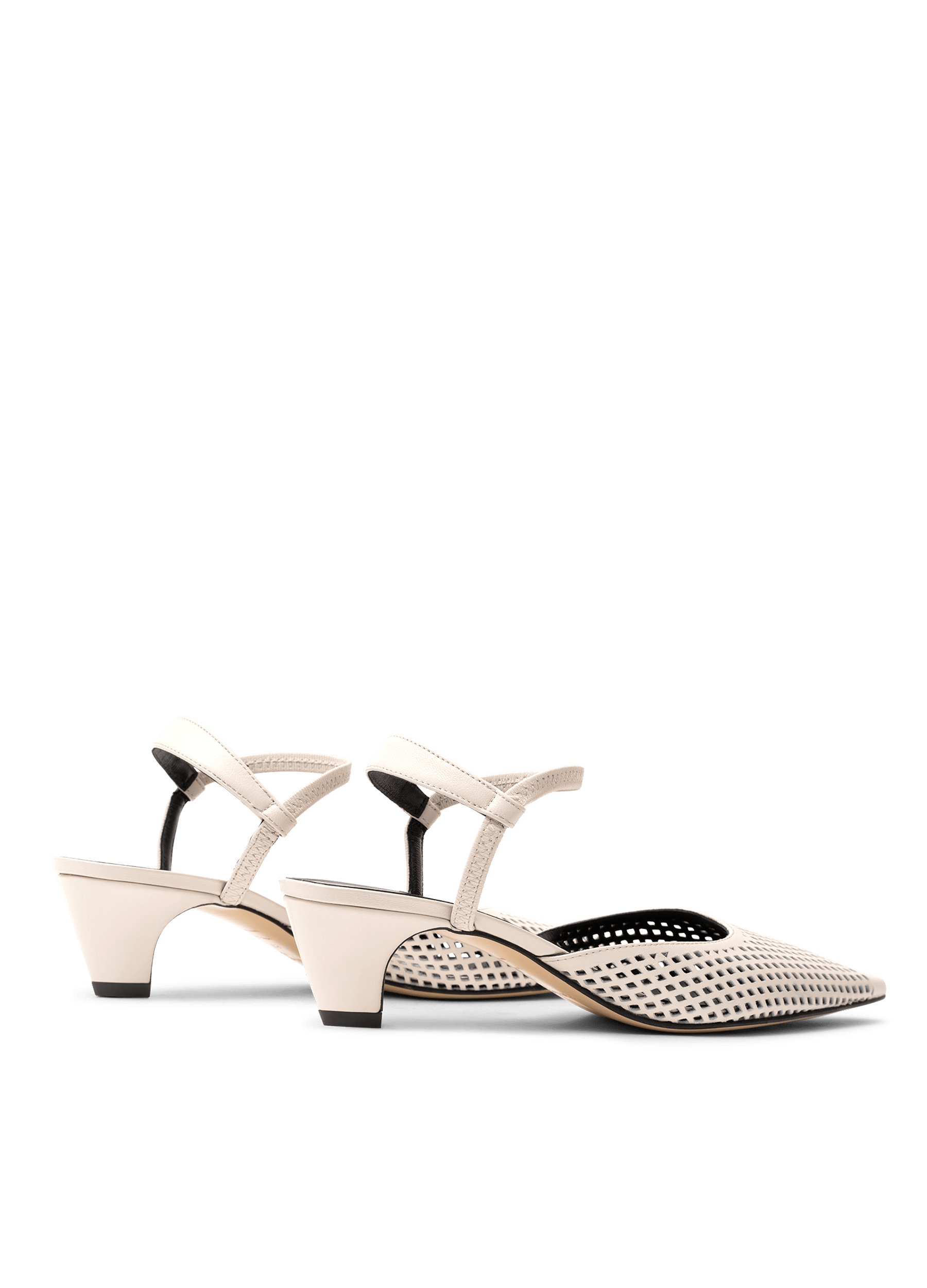 Slingback en cuir nappa latte PARALLELE PARIS Blanc