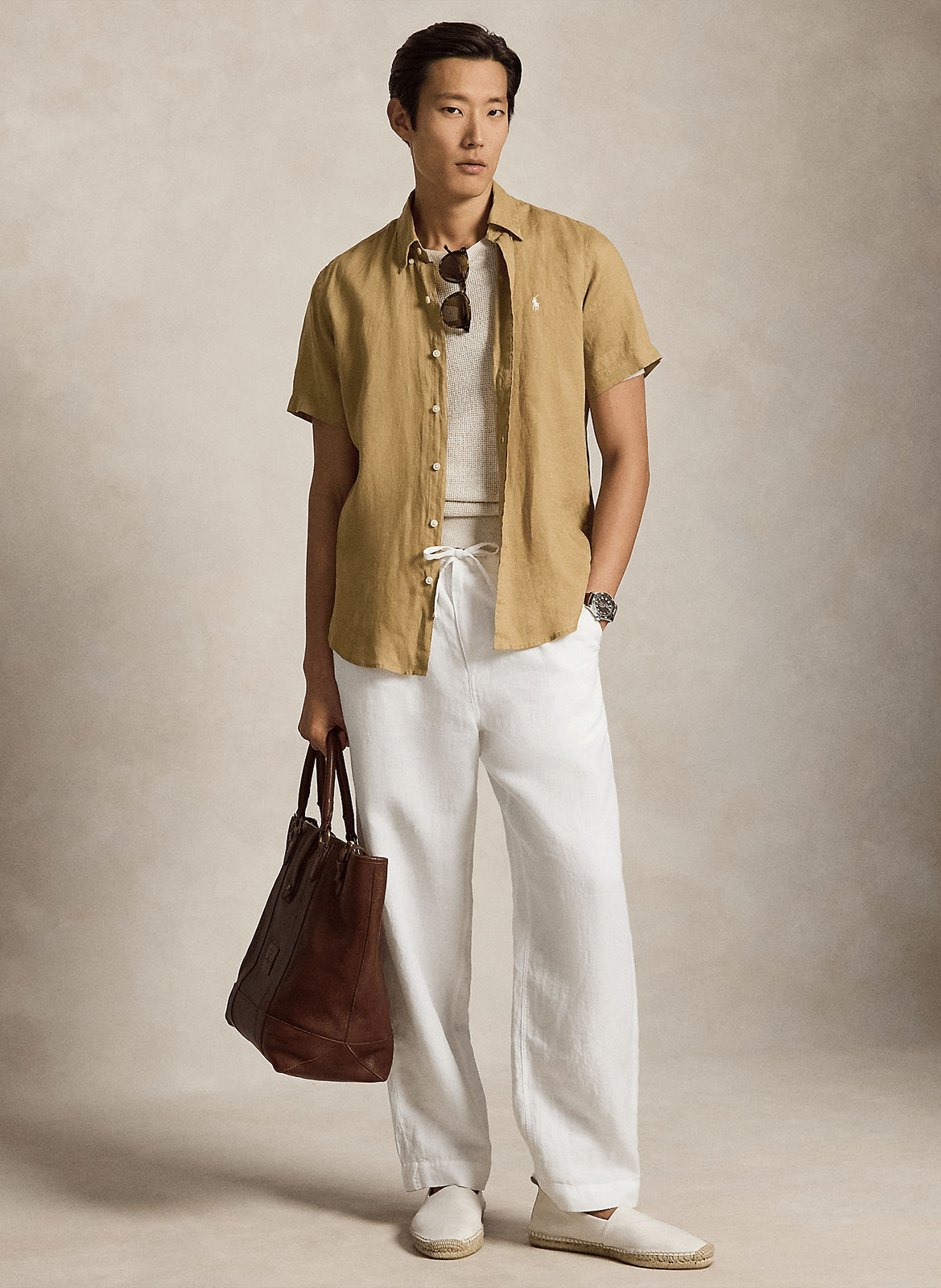 Regular-fit linen shirt POLO RALPH LAUREN Beige