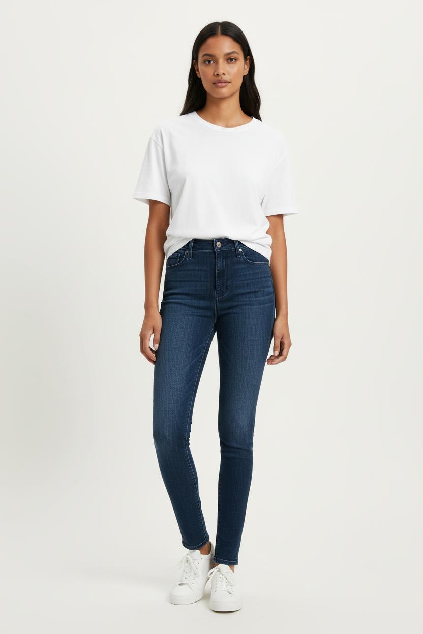 Cropped slim jeans with studs LEVI'S - Seconde main Blue