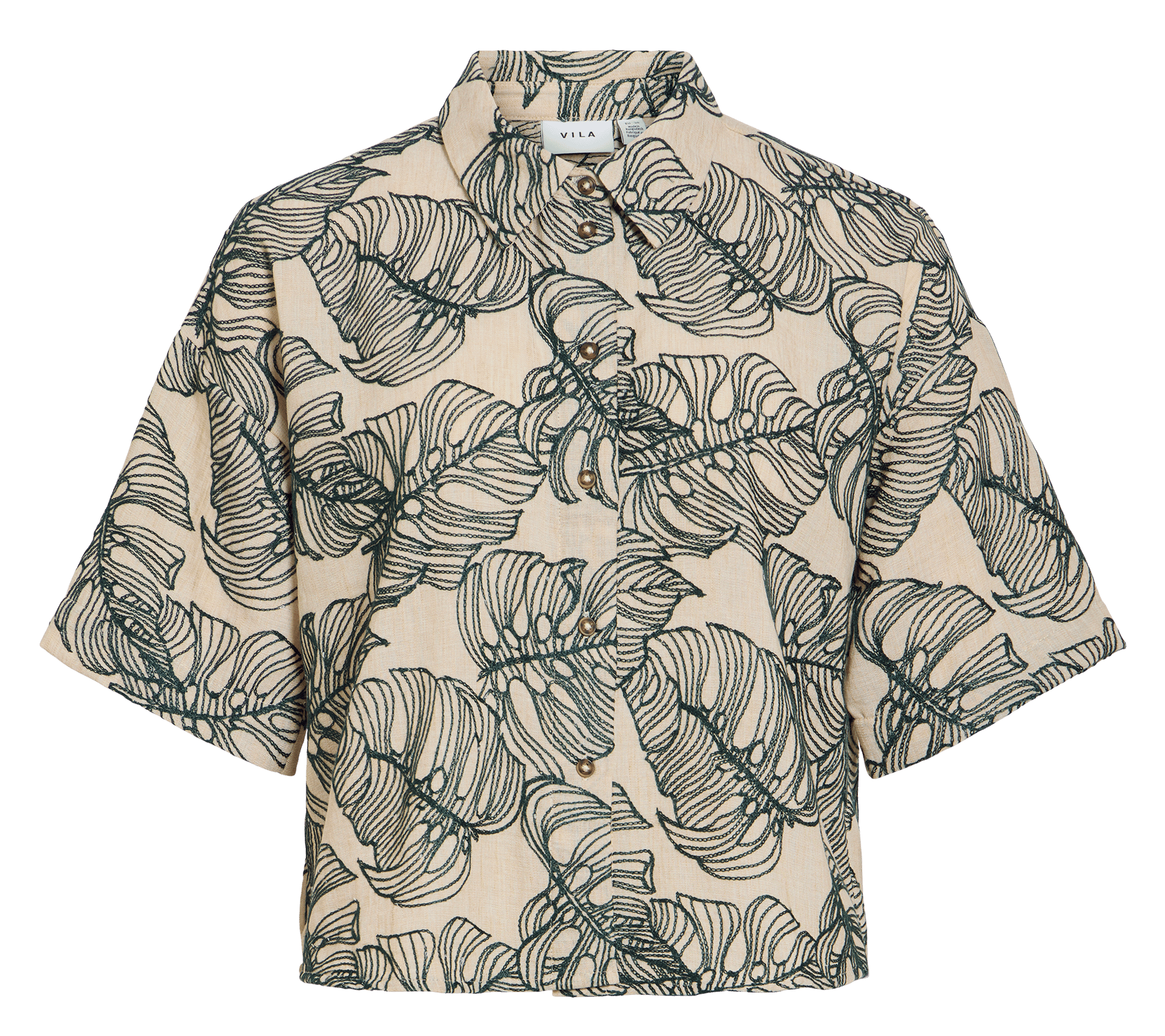 Chemise courte imprimée VILA Gris