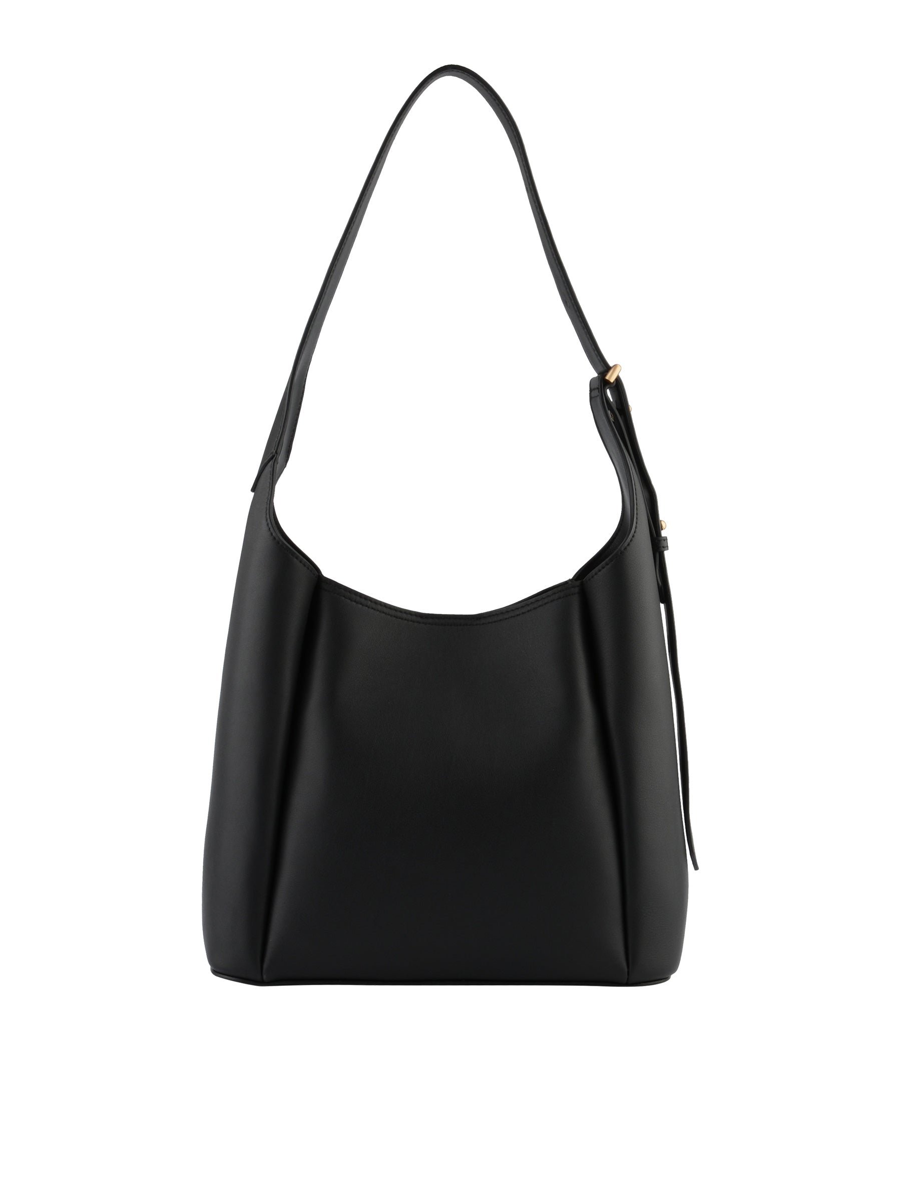 Sac porté épaule en cuir de vachette POURCHET Noir