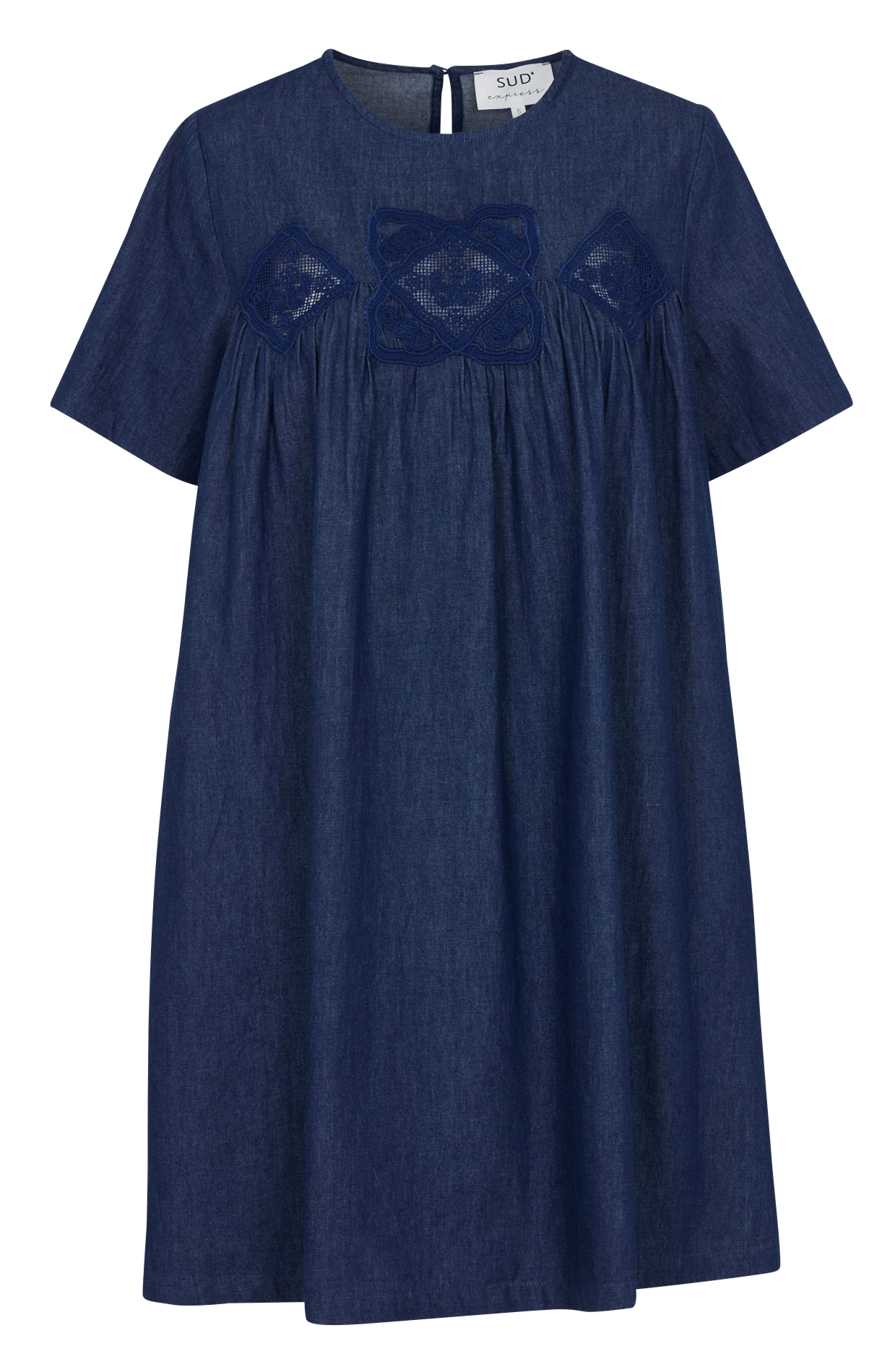 Korte, ruimvallende, katoenen jurk SUD EXPRESS Zwart