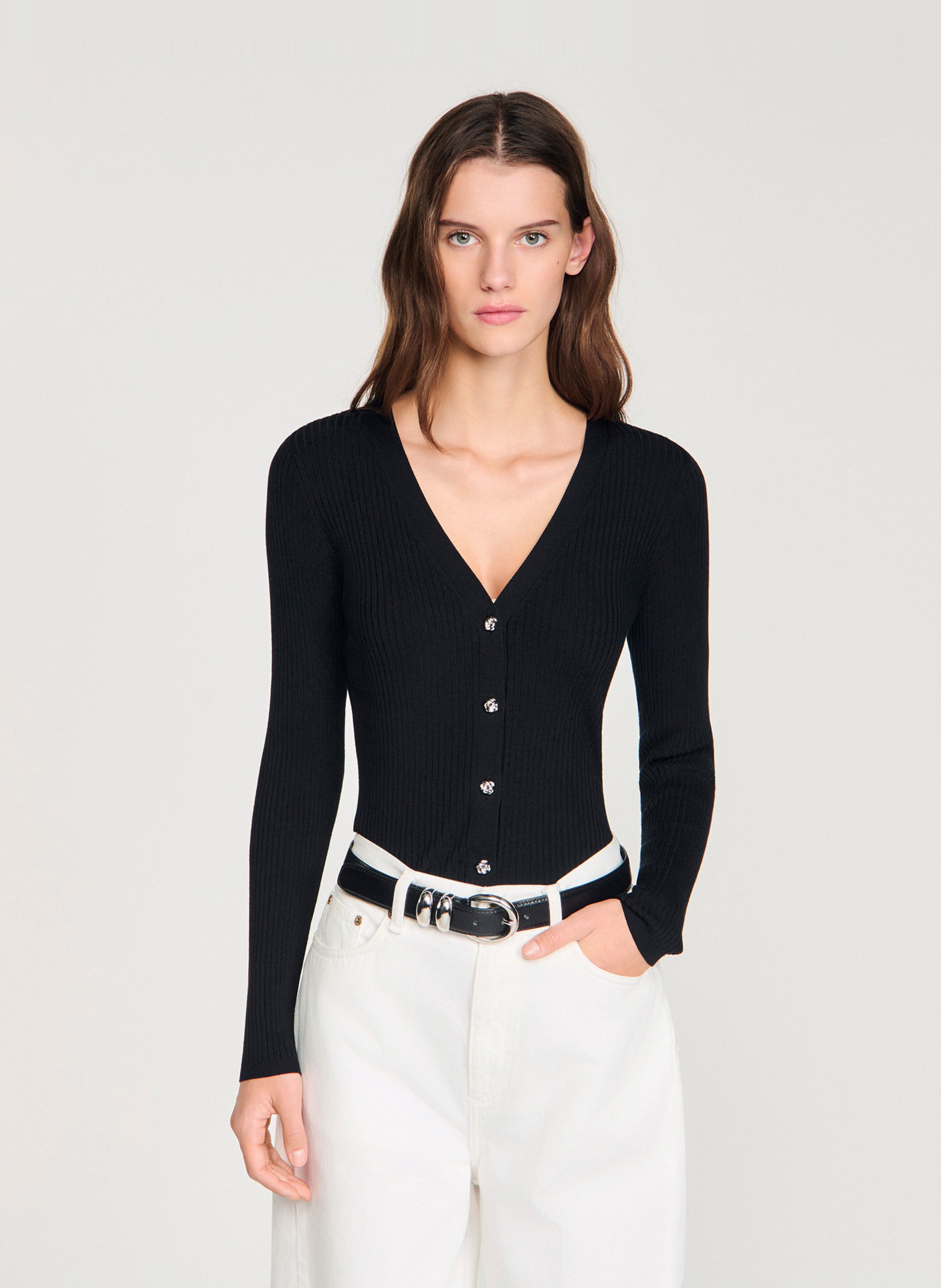 - Buckle closure. - Width: 3 cm.  SANDRO Black