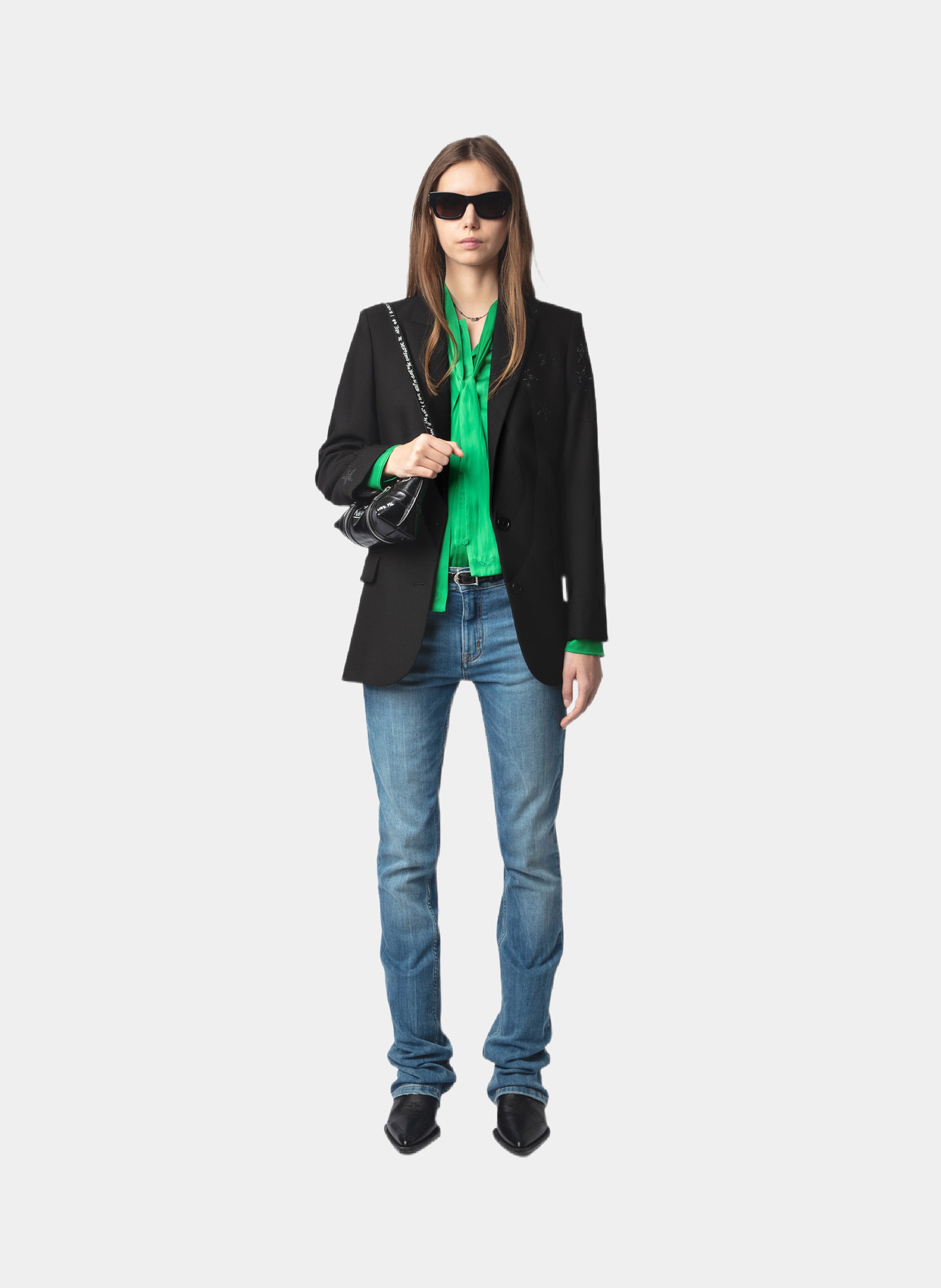 Chemise col lavallière satinée ZADIG&VOLTAIRE Vert