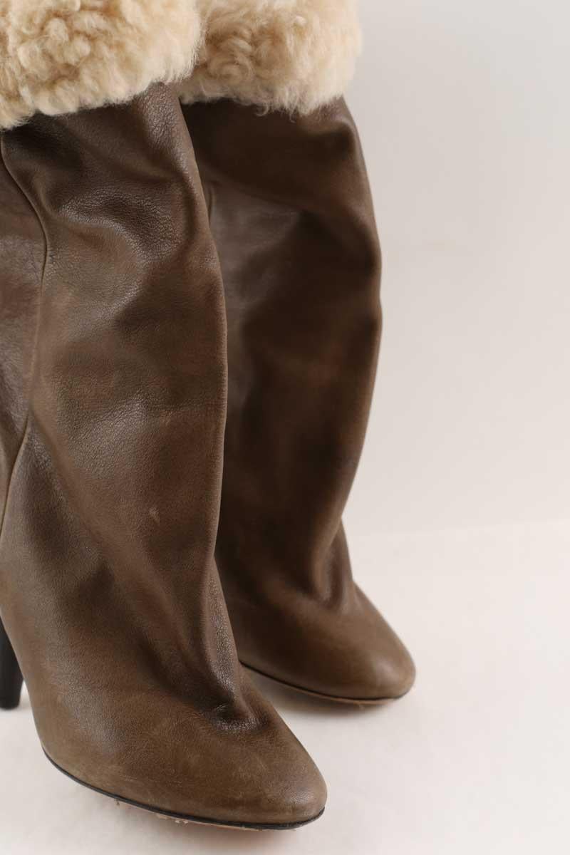 Lined boots ISABEL MARANT - Seconde Main Brown