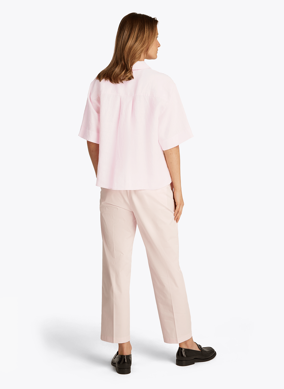 Chemise droite en lin  TOMMY HILFIGER Rose
