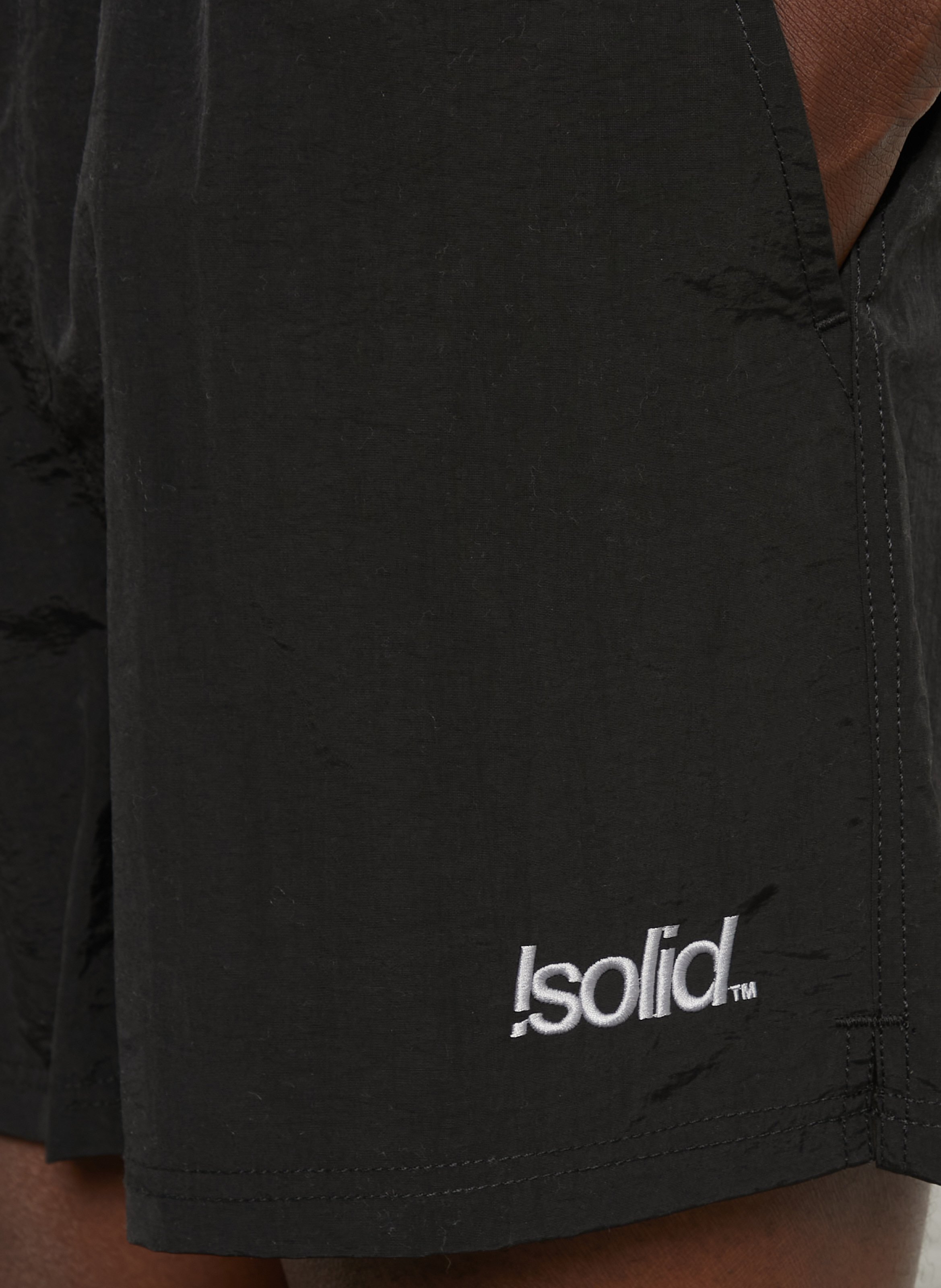 Short de bain large SOLID Noir