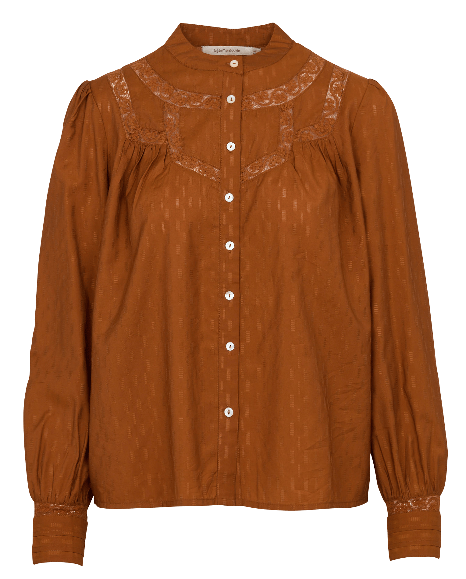 Blouse col rond  LA FEE MARABOUTEE Marron