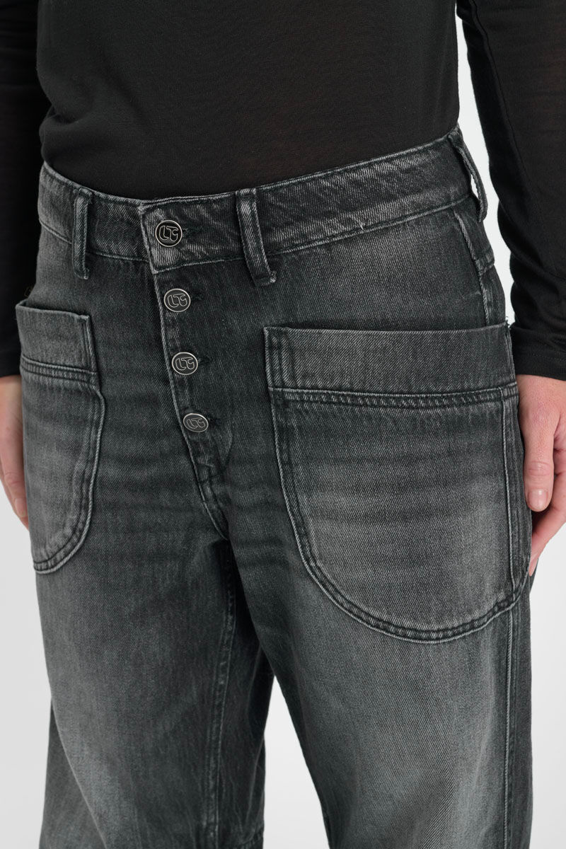 Jeans loose, large balloon , longueur 34 LE TEMPS DES CERISES Noir