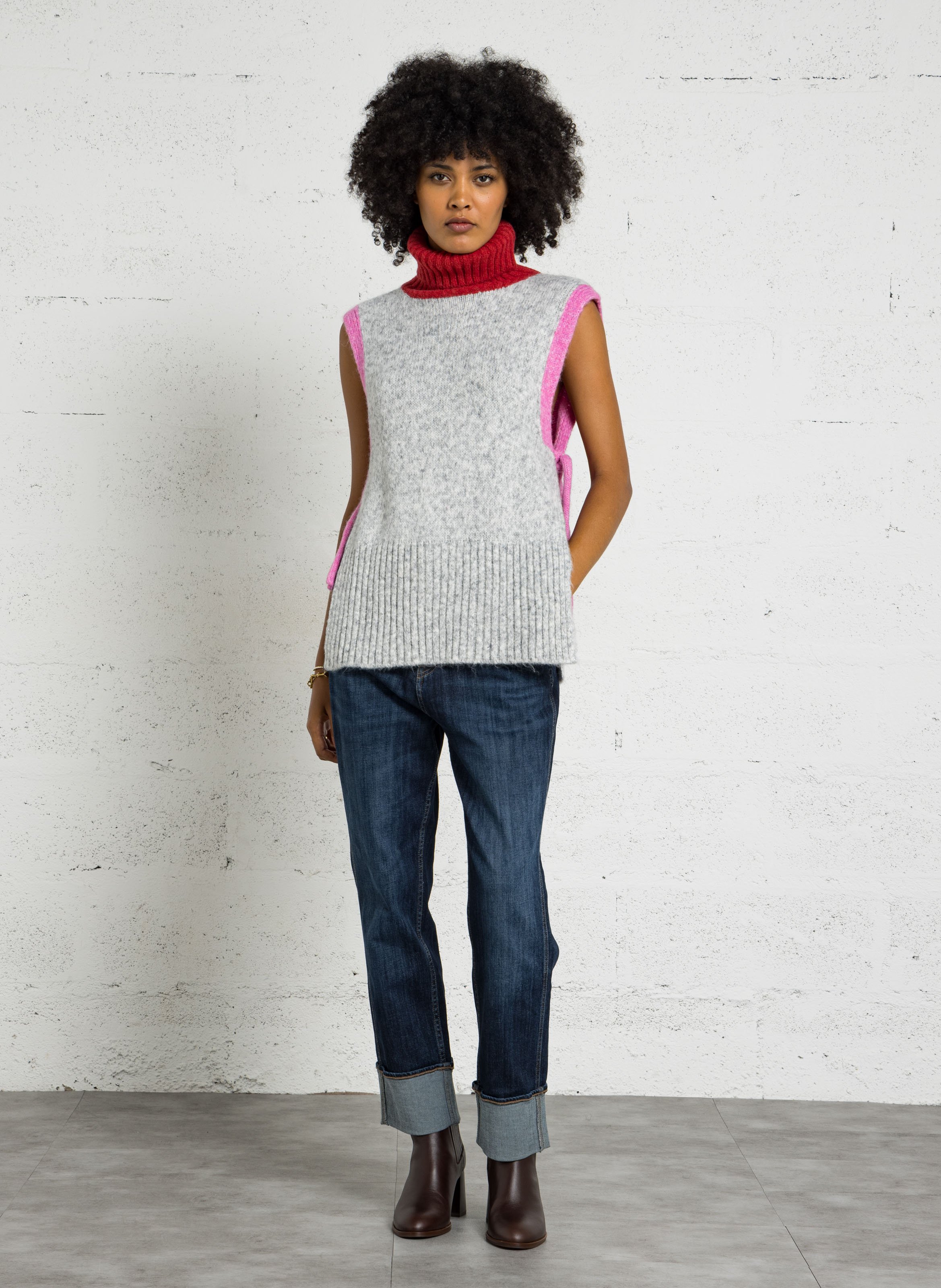 Pull droit col roulé DR BLOOM Argent