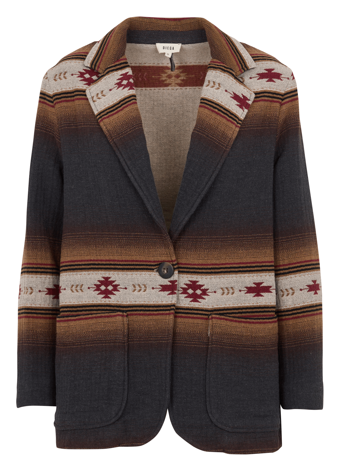 Veste droite imprimée en coton mélangé DIEGA Gris
