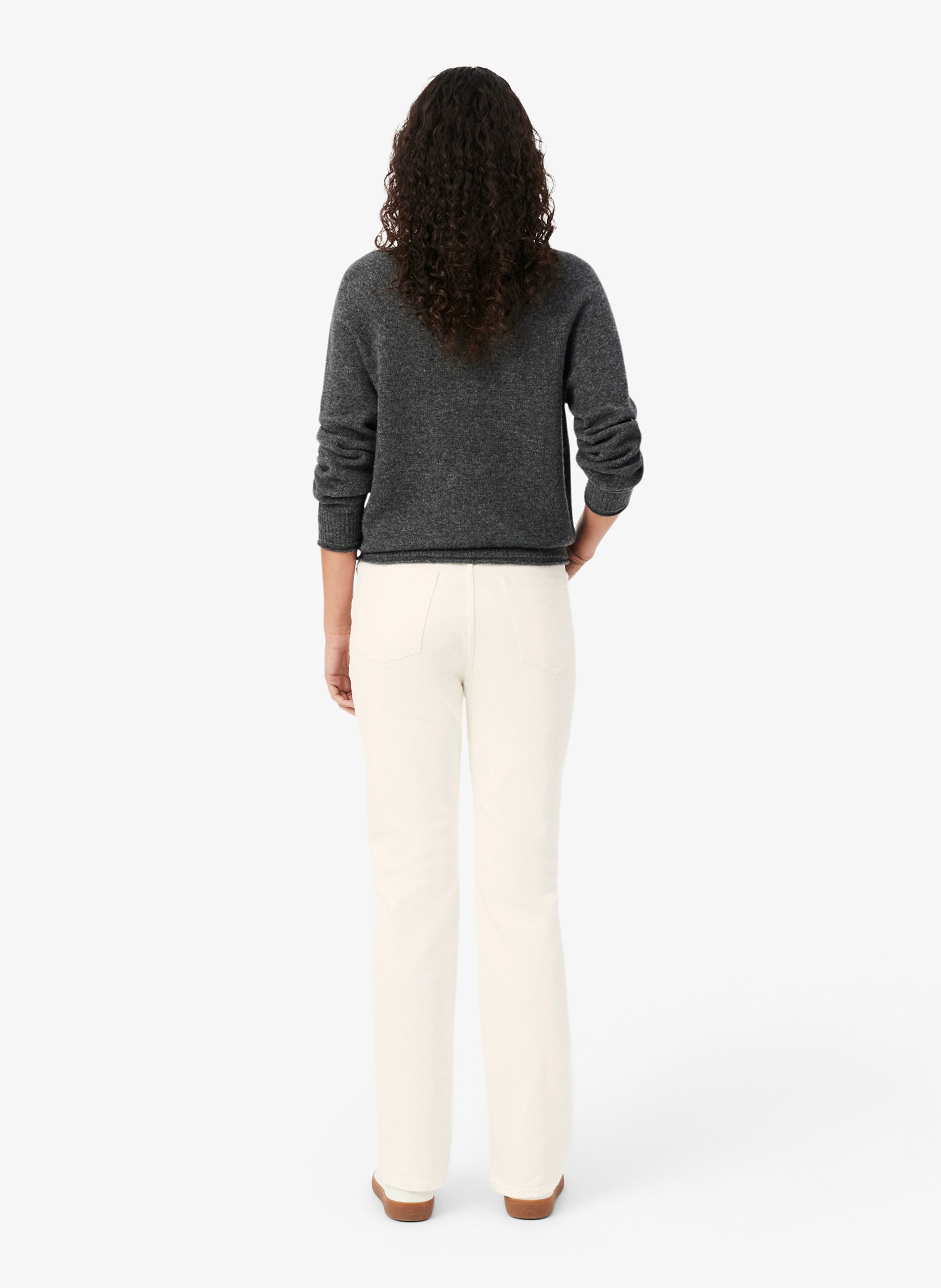 Gerade geschnittene Hose aus Baumwoll-Mix mit hohem Bund LACOSTE Weiss