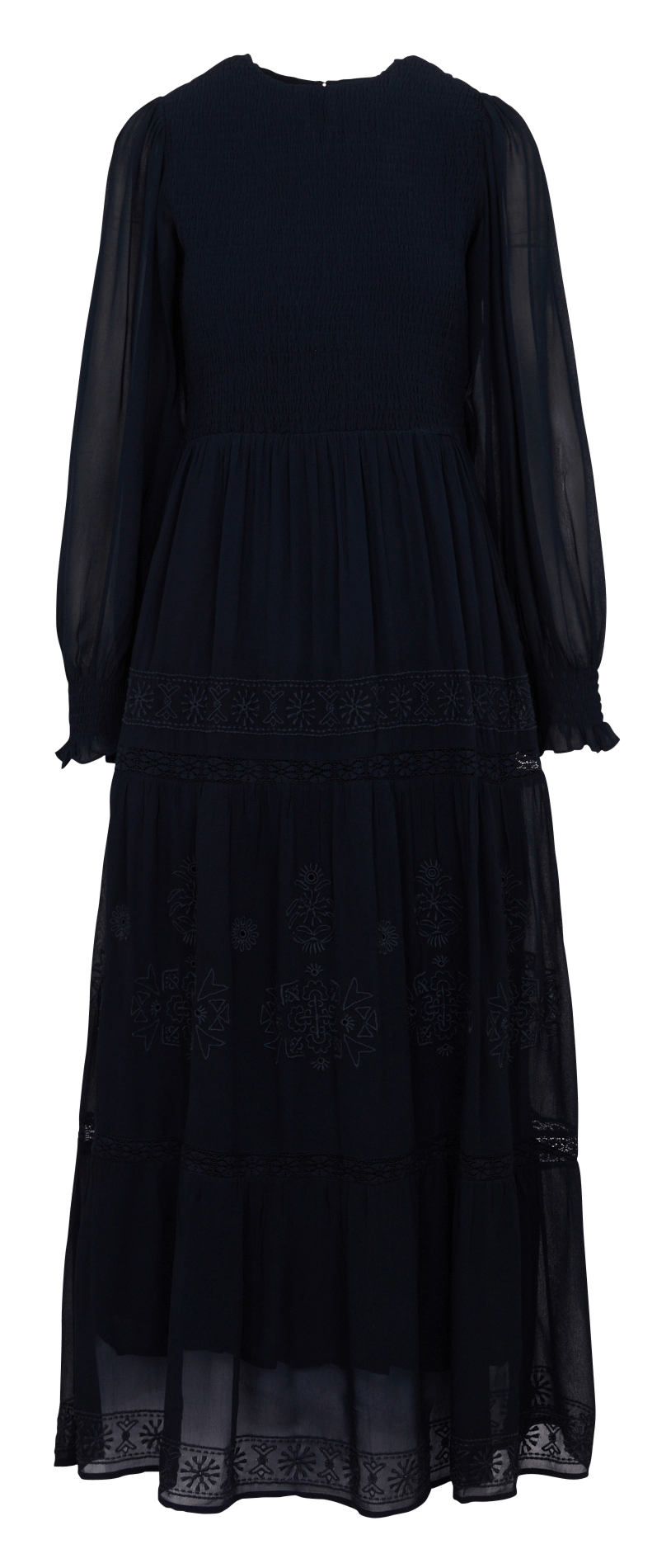 Gerade lange Kleid mit Stickdetails MAISON HOTEL Blau