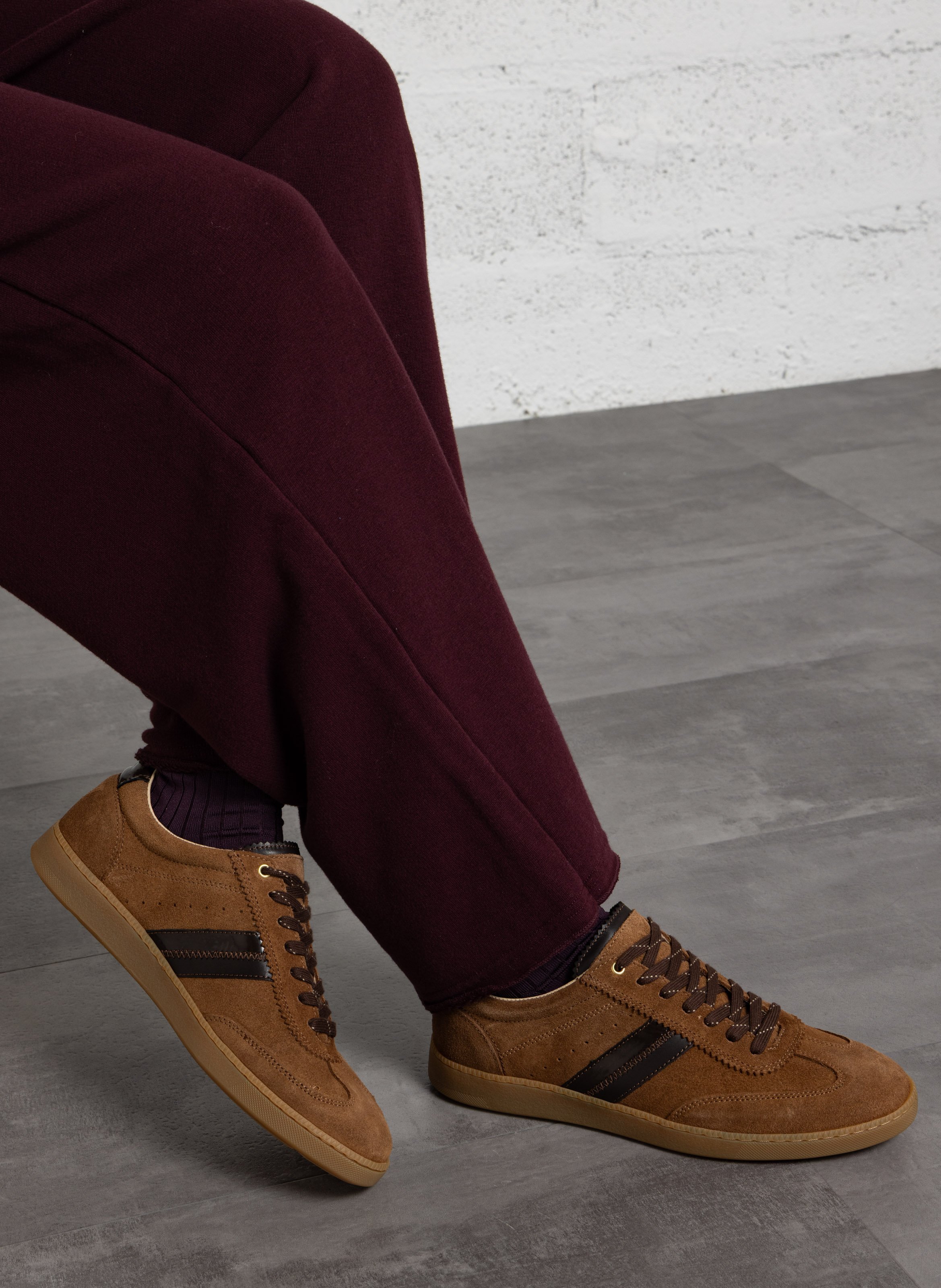 Niedrige Ledersneaker BOCAGE Beige
