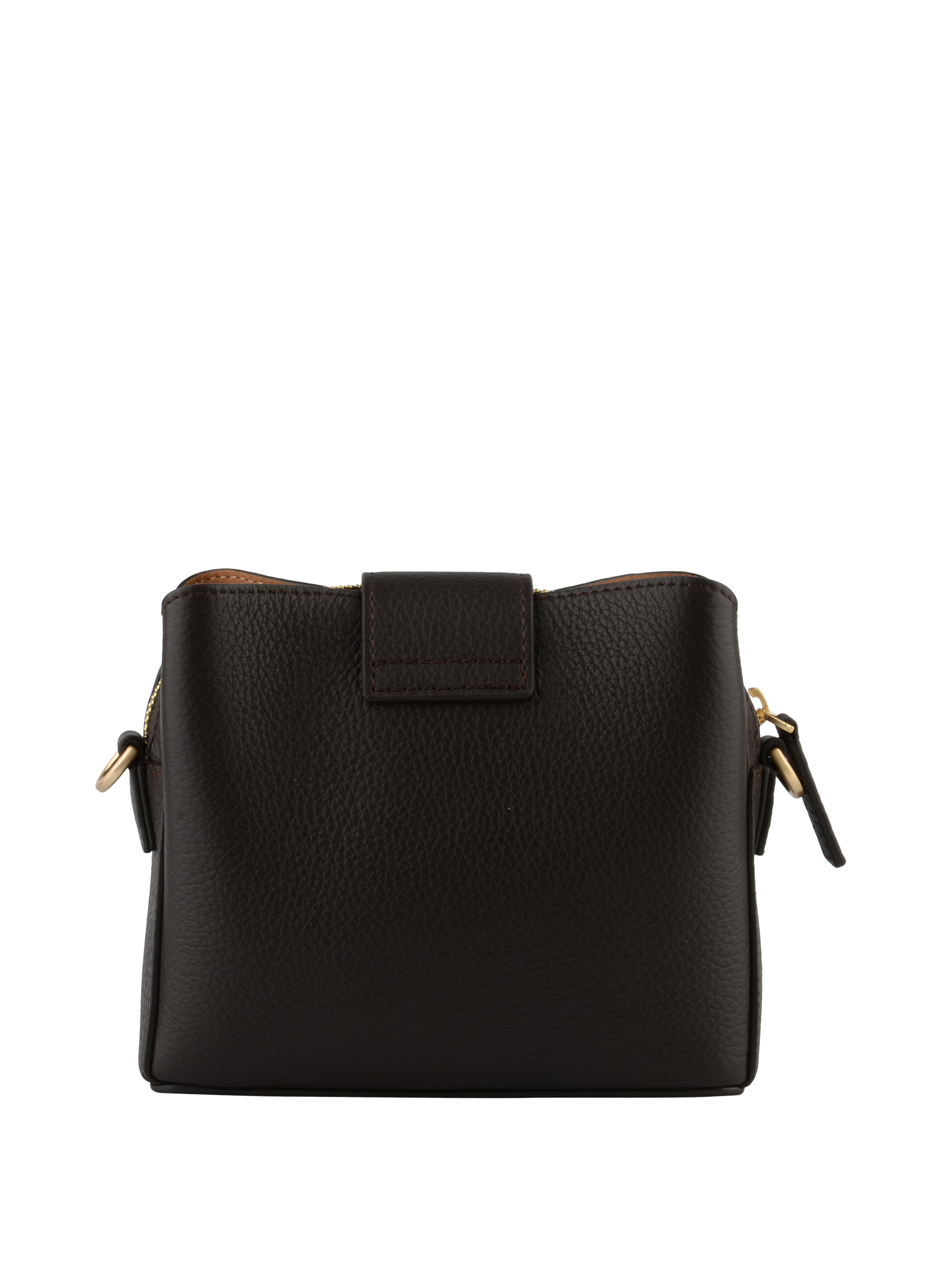 Crossbody bag in cowhide leather POURCHET Brown