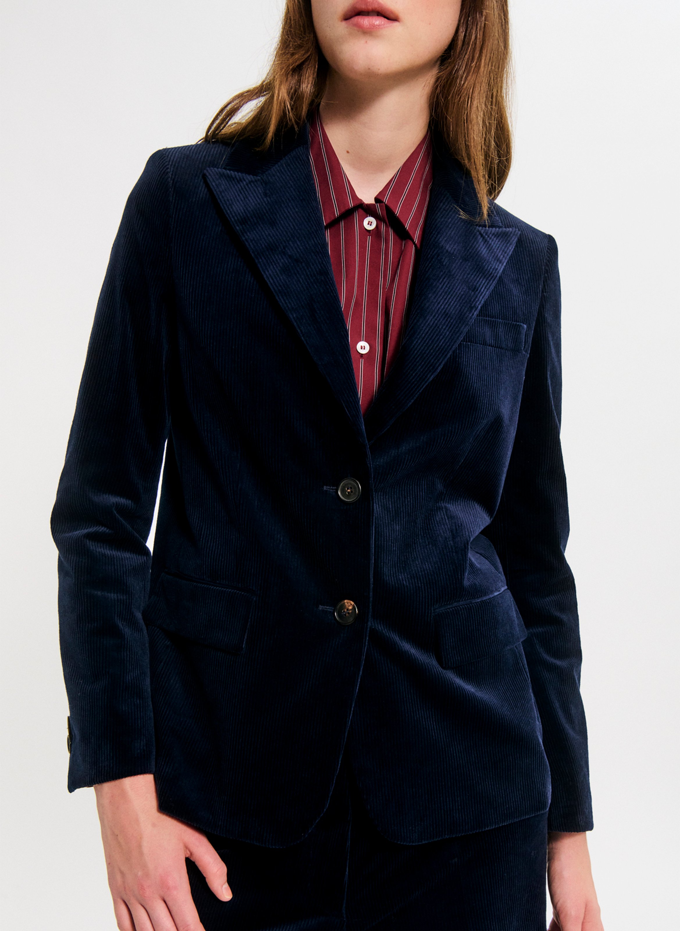 Straight blazer in cotton blend PABLO