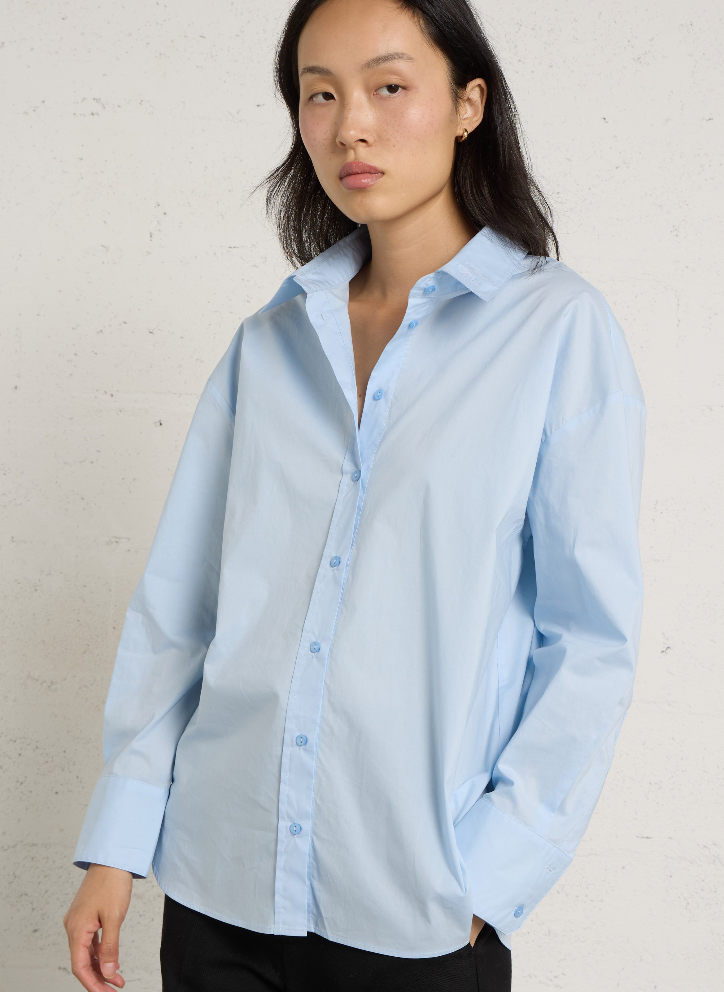 Loose-fit cotton shirt BERENICE Blue