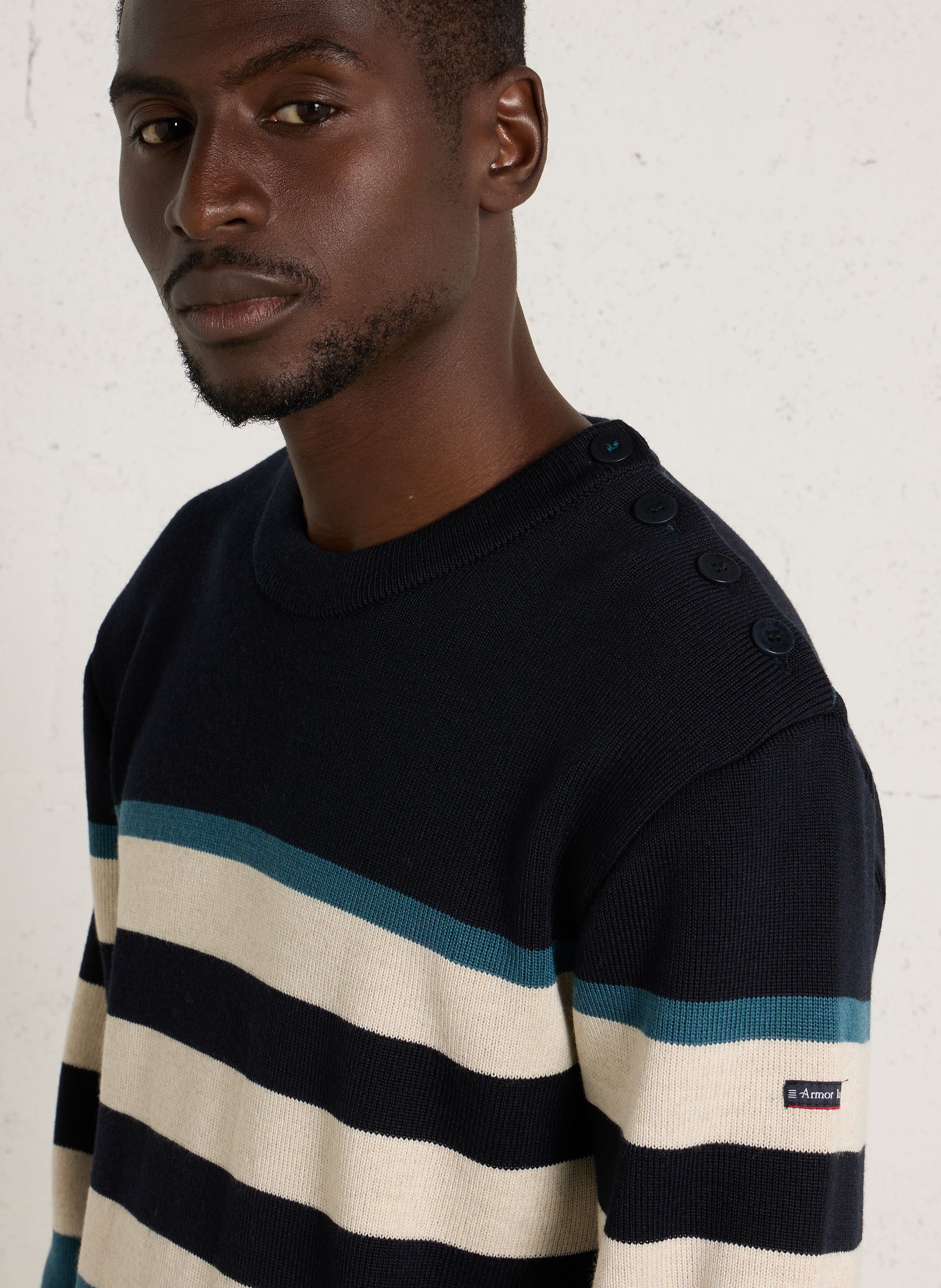 Pull rayé en laine mélangé ARMOR LUX Bleu