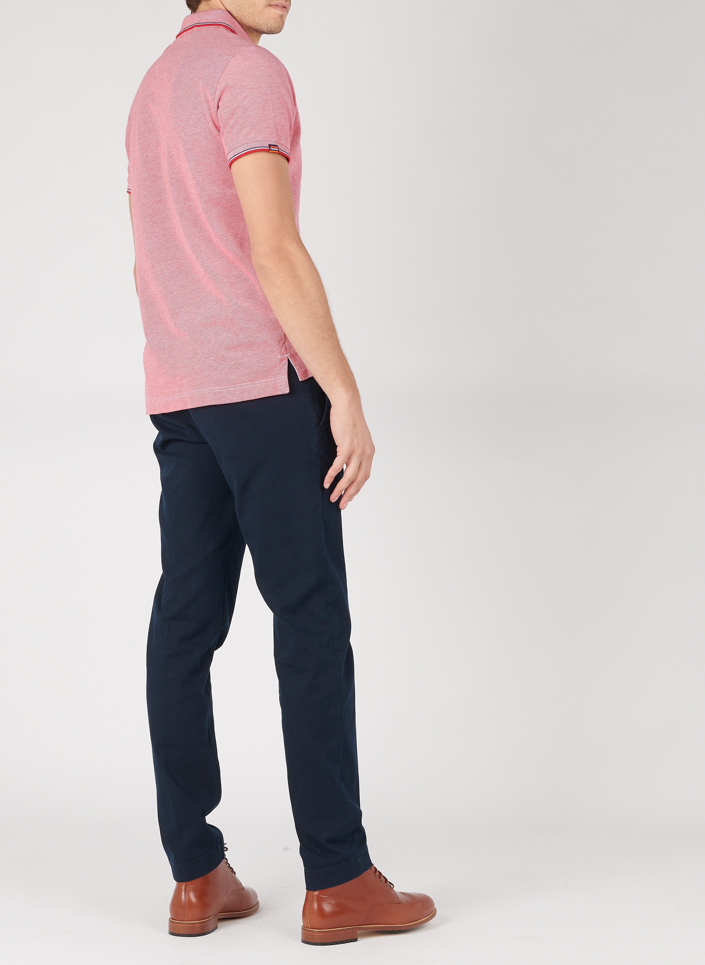 Slim-fit cotton-blend chinos Blue